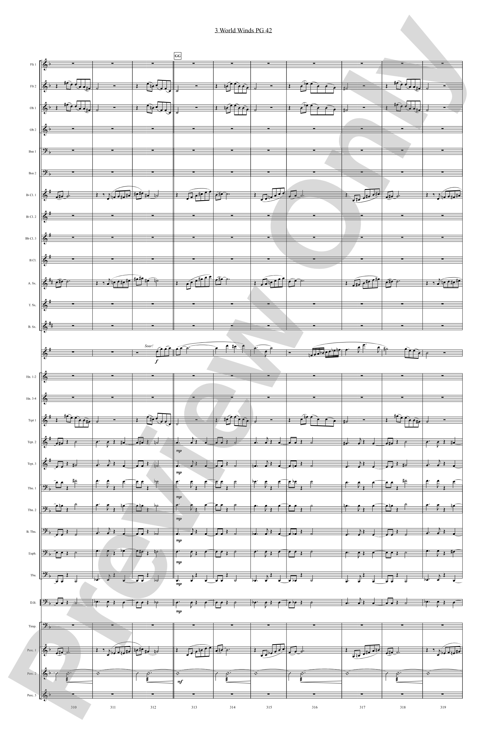 Three World Winds: Concert Band Conductor Score & Parts