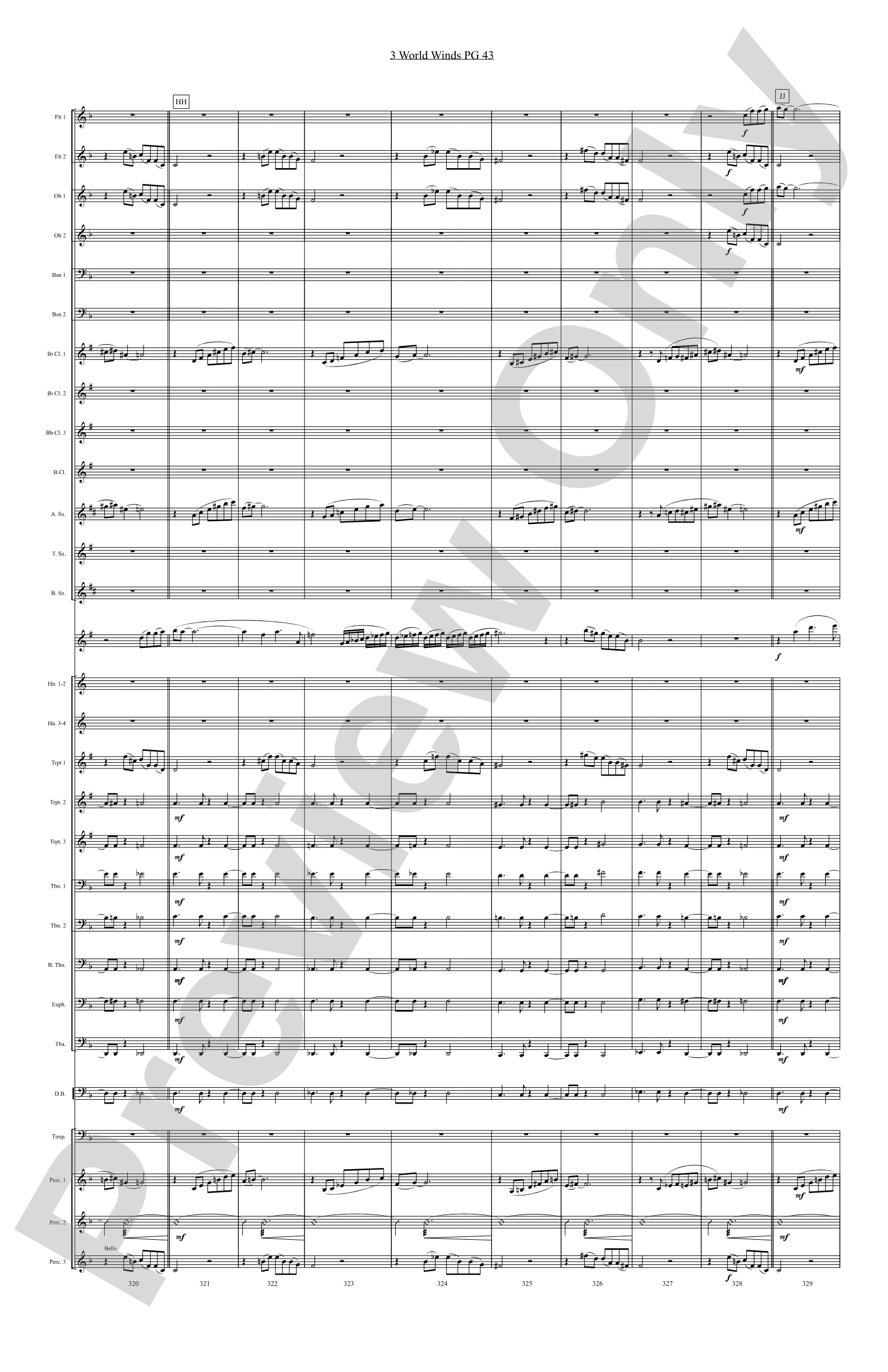 Three World Winds: Concert Band Conductor Score & Parts