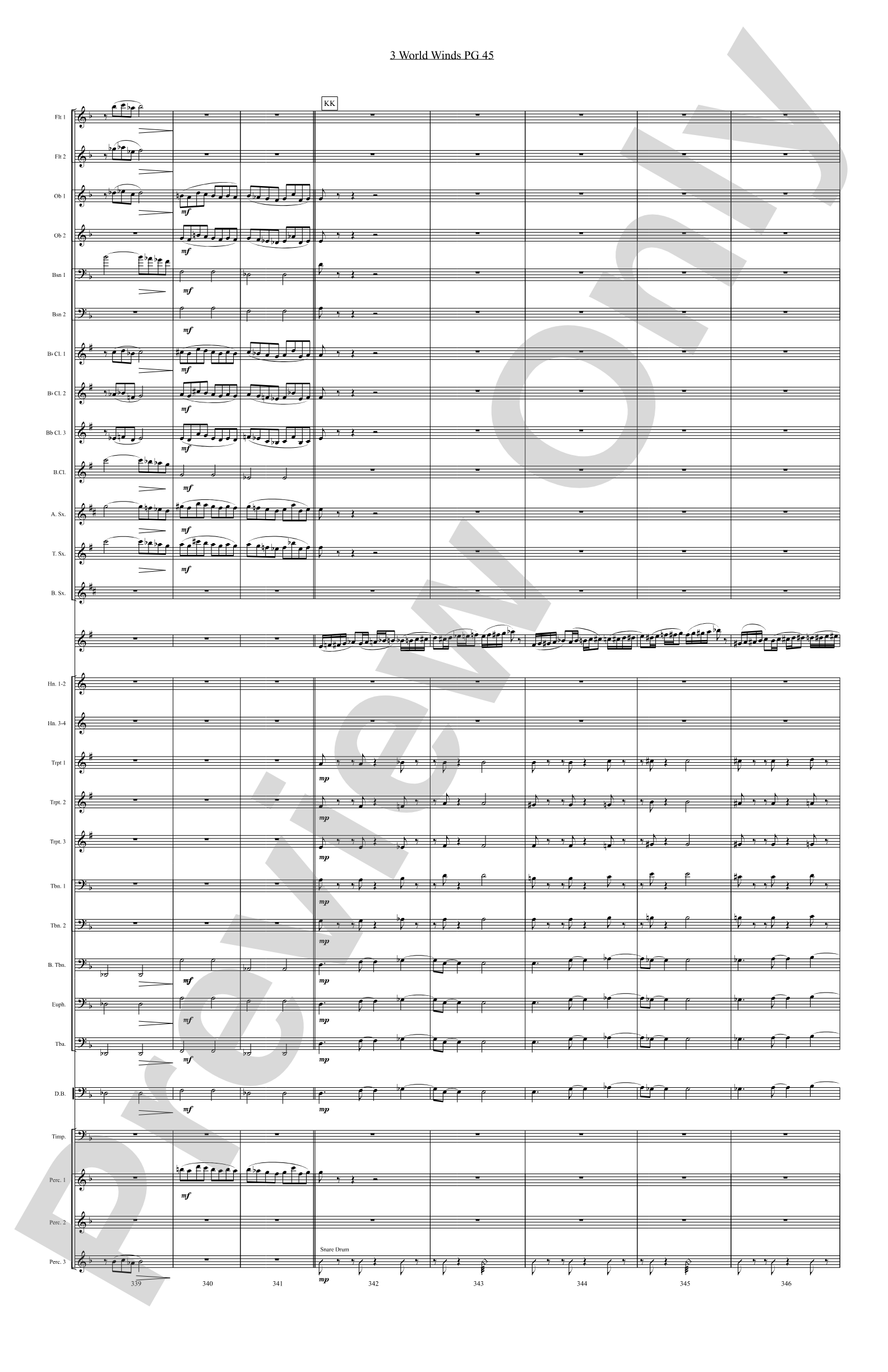 Three World Winds: Concert Band Conductor Score & Parts
