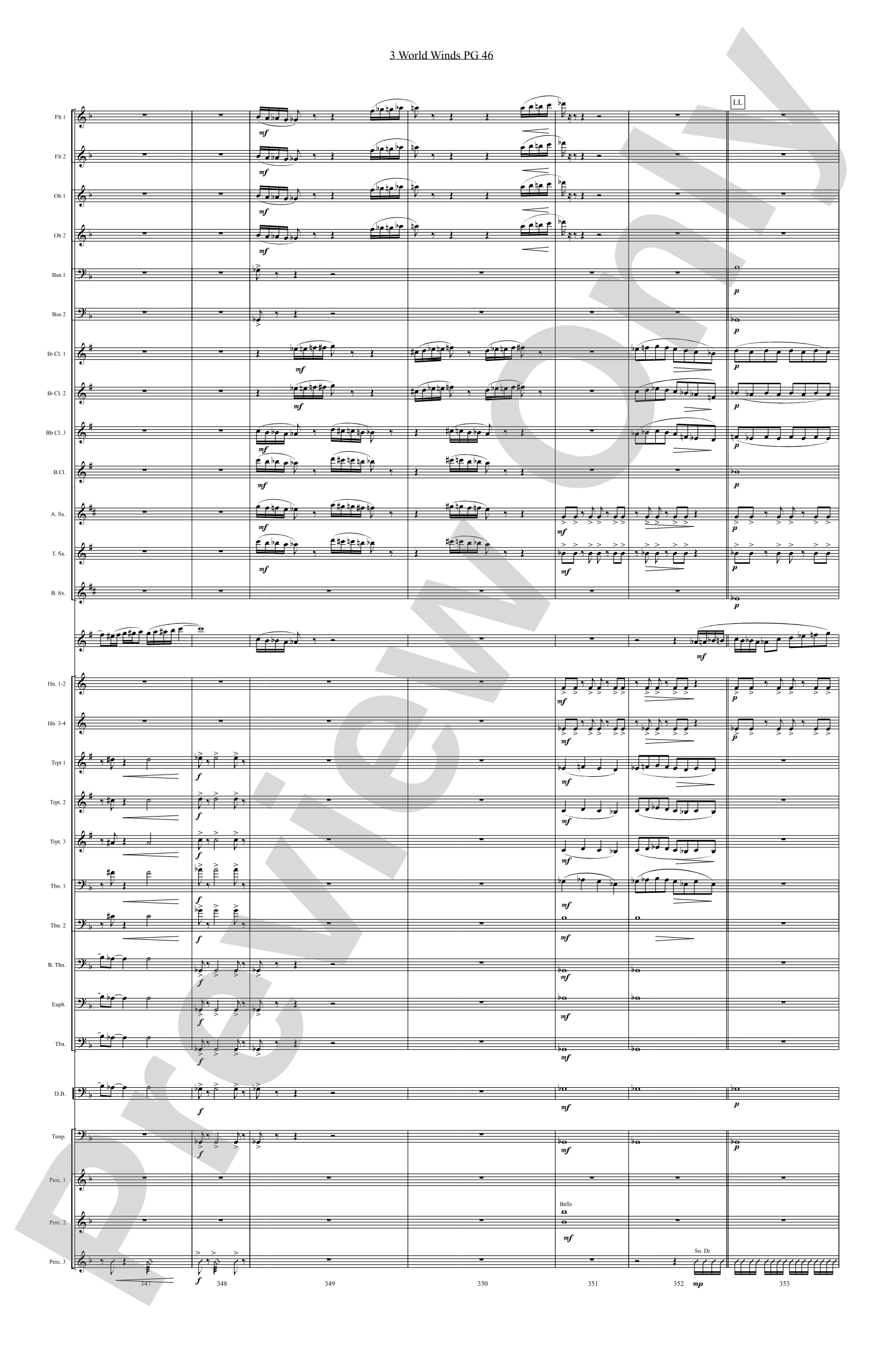 Three World Winds: Concert Band Conductor Score & Parts