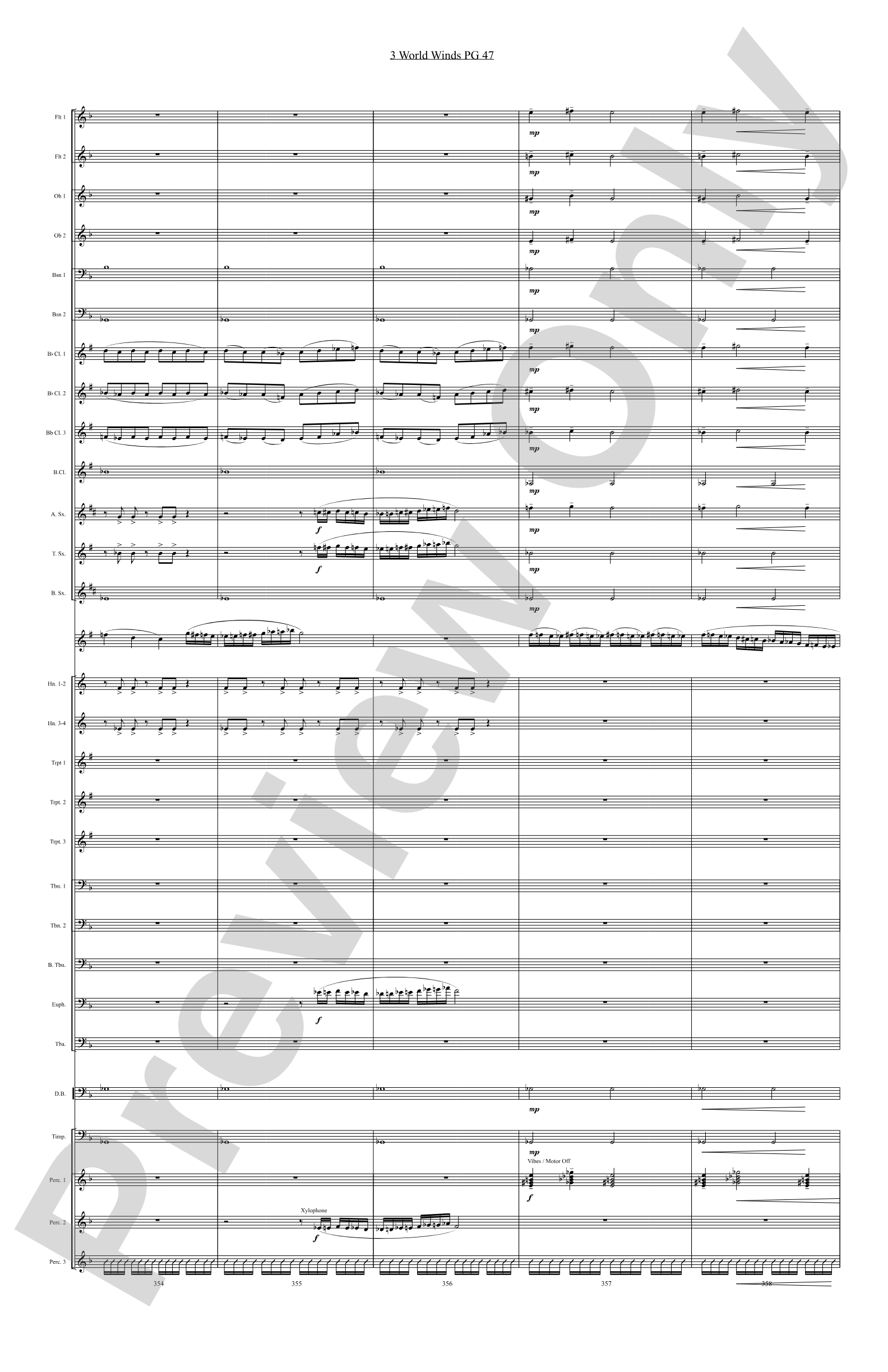 Three World Winds: Concert Band Conductor Score & Parts