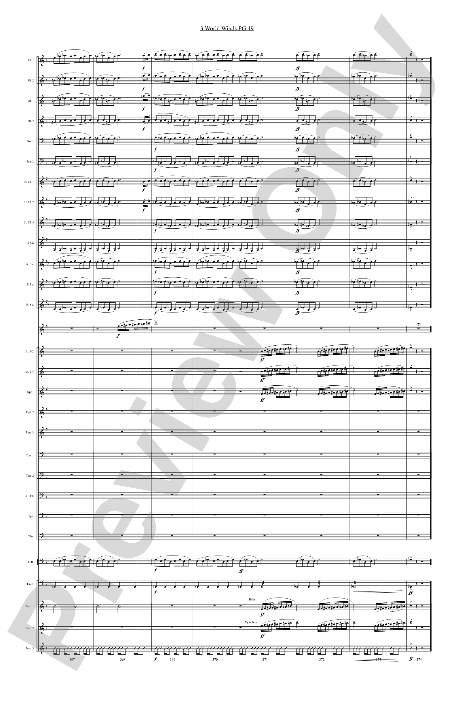 Three World Winds: Concert Band Conductor Score & Parts