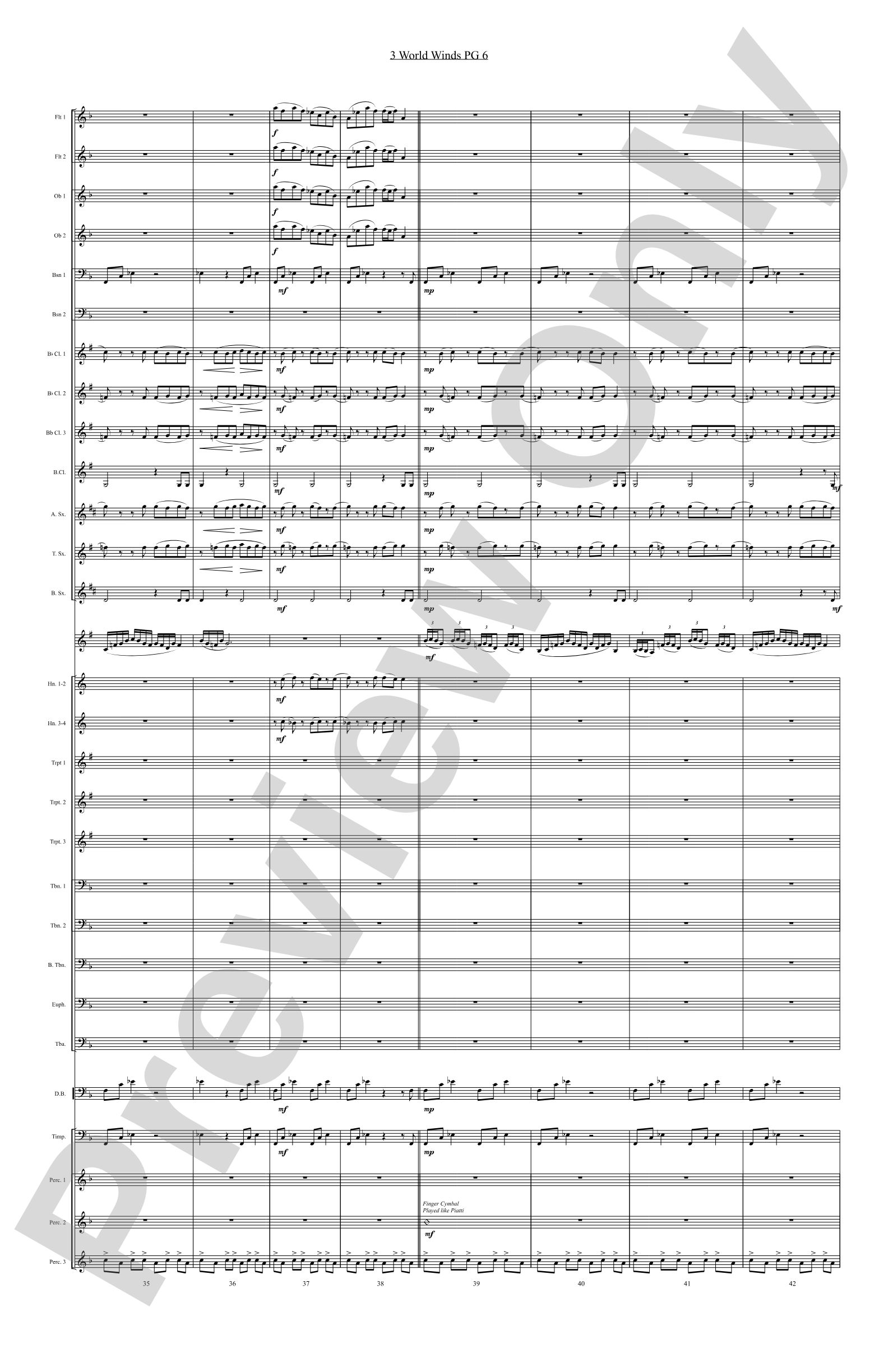 Three World Winds: Concert Band Conductor Score & Parts