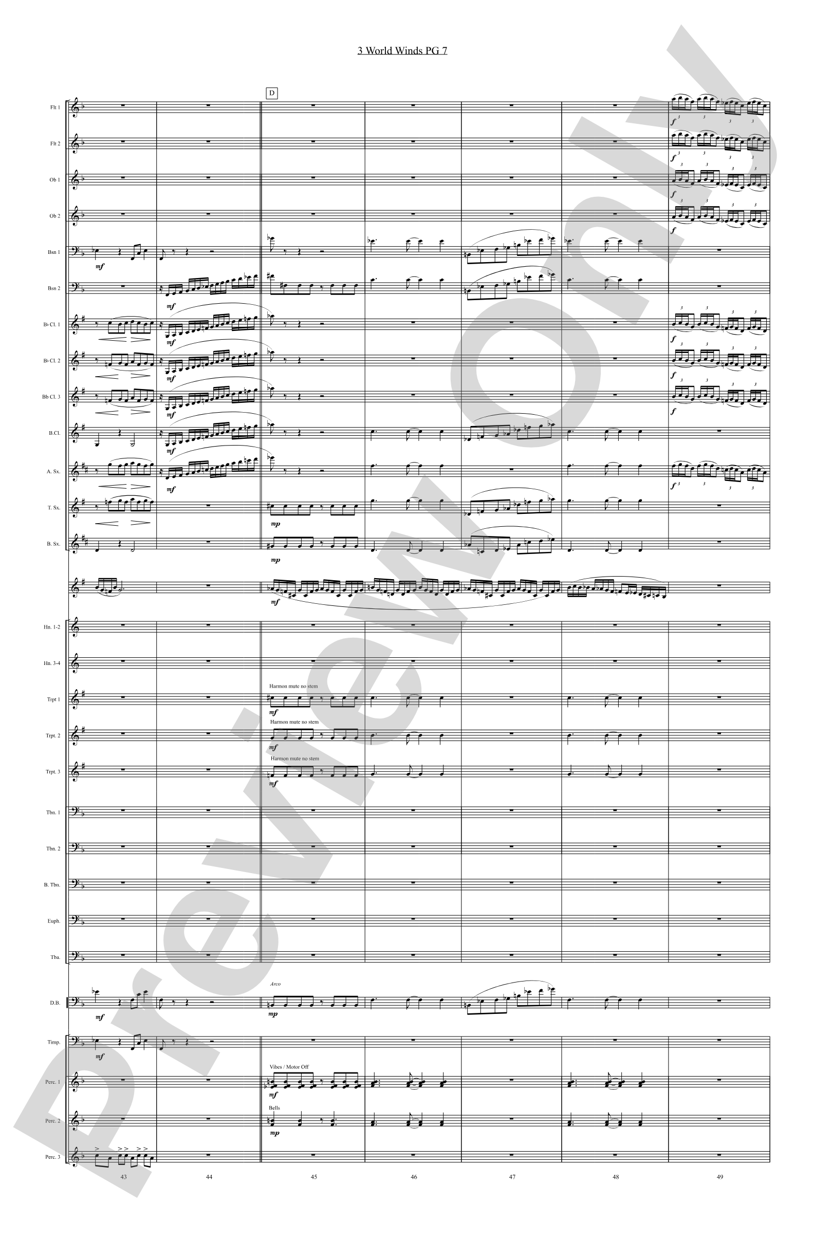 Three World Winds: Concert Band Conductor Score & Parts