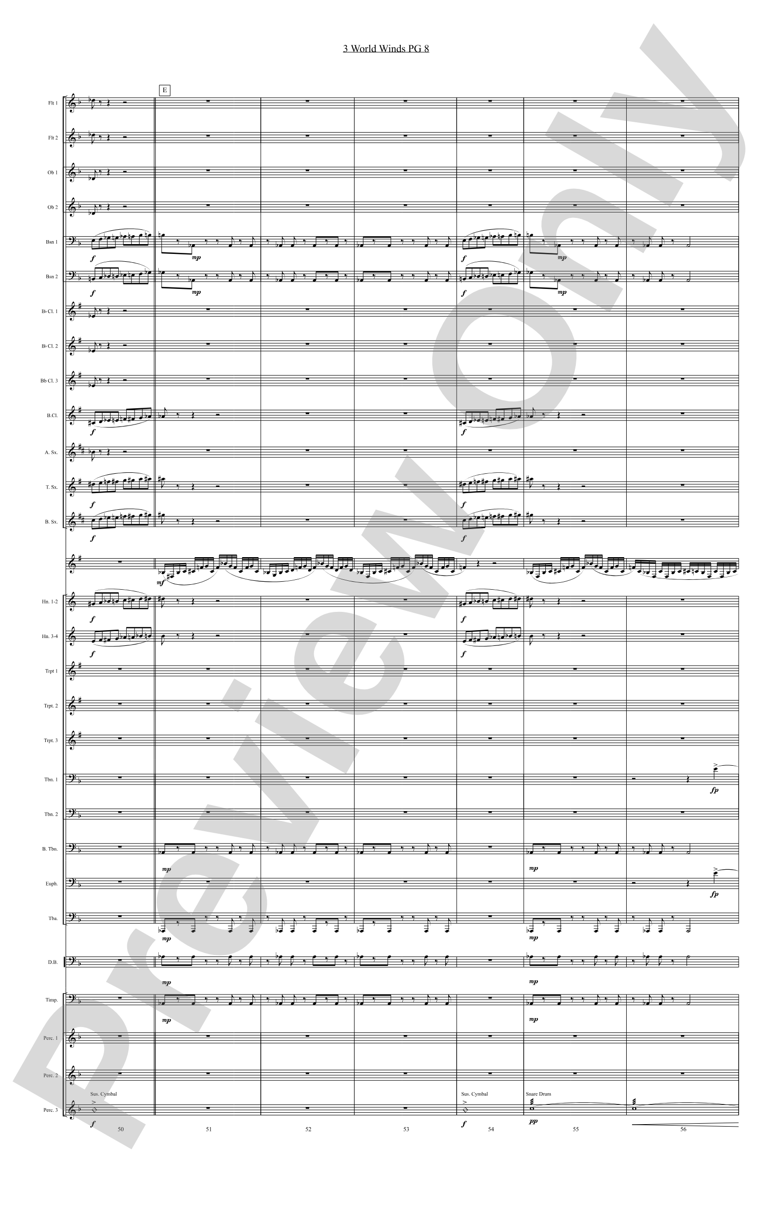 Three World Winds: Concert Band Conductor Score & Parts