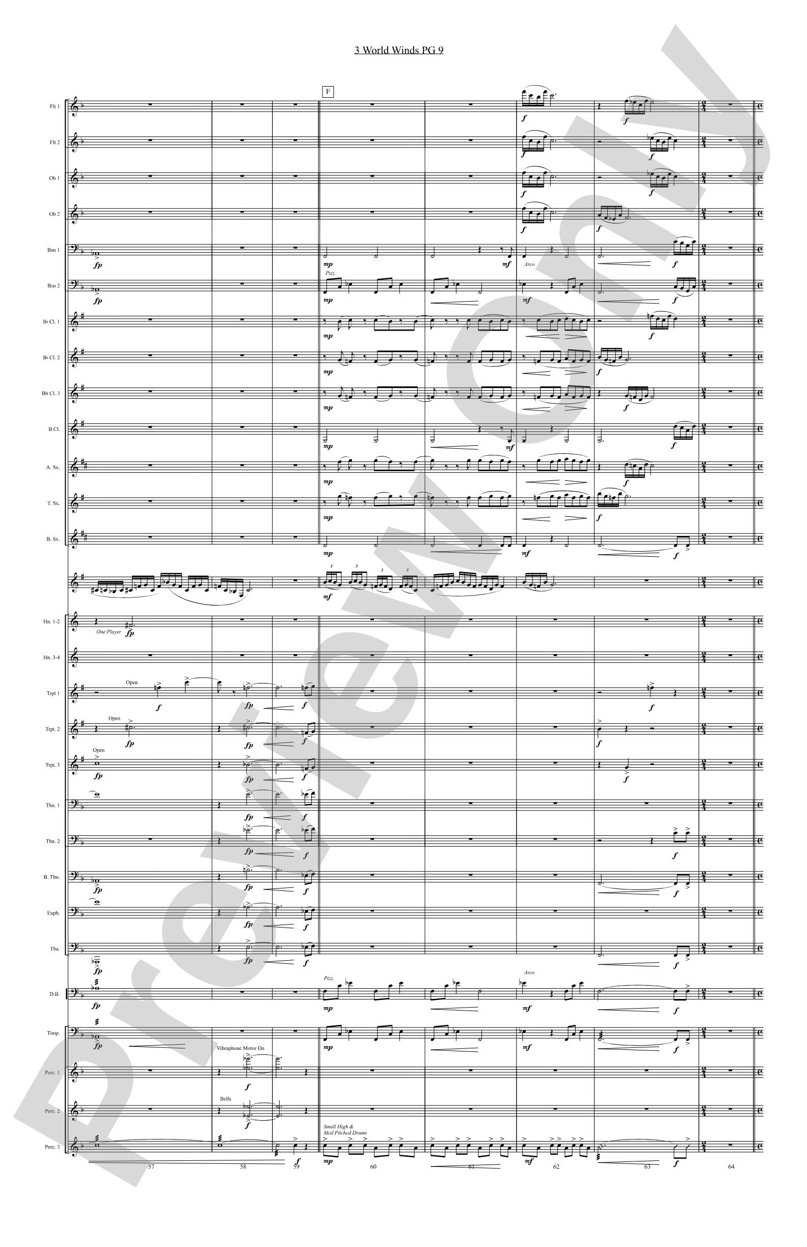 Three World Winds: Concert Band Conductor Score & Parts