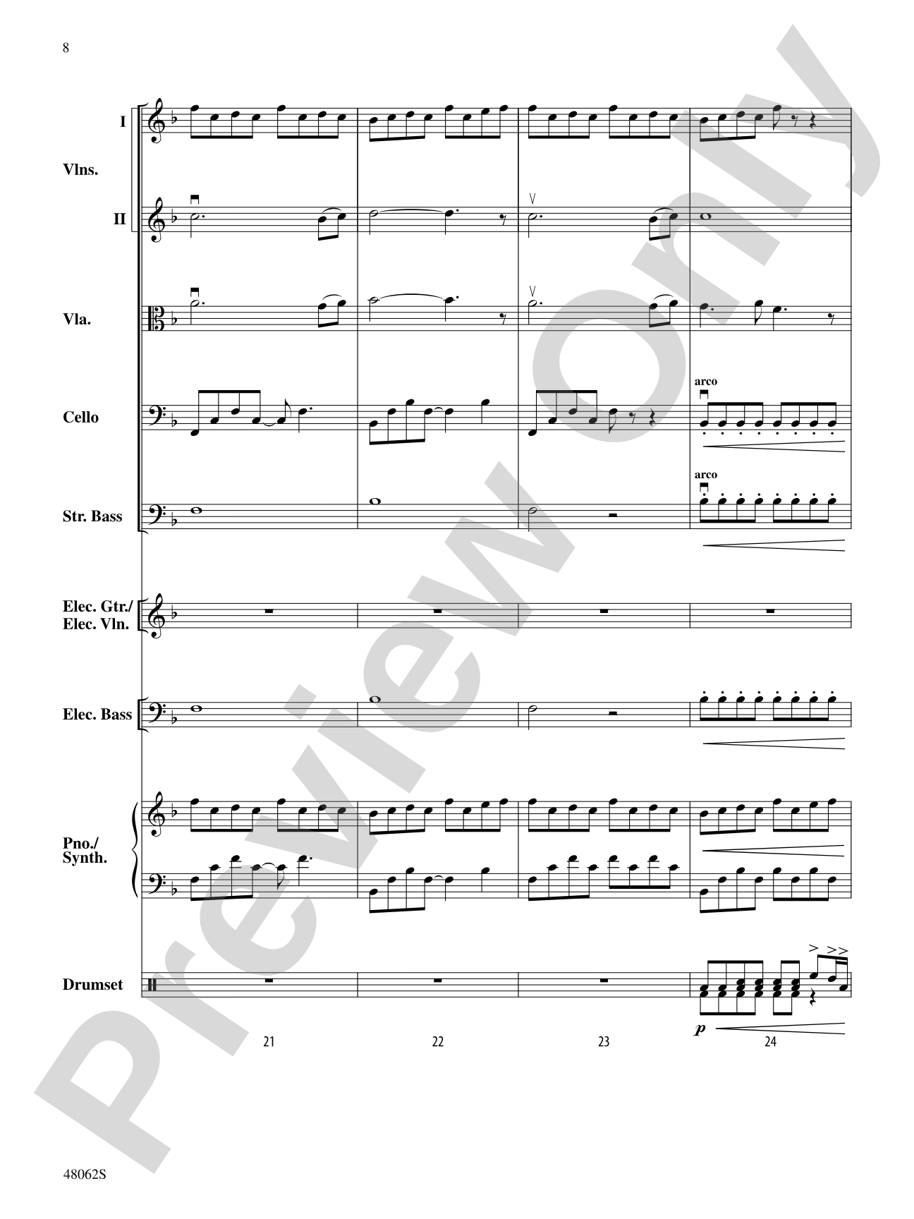 Midnight Christmas Eve: String Orchestra Conductor Score & Parts