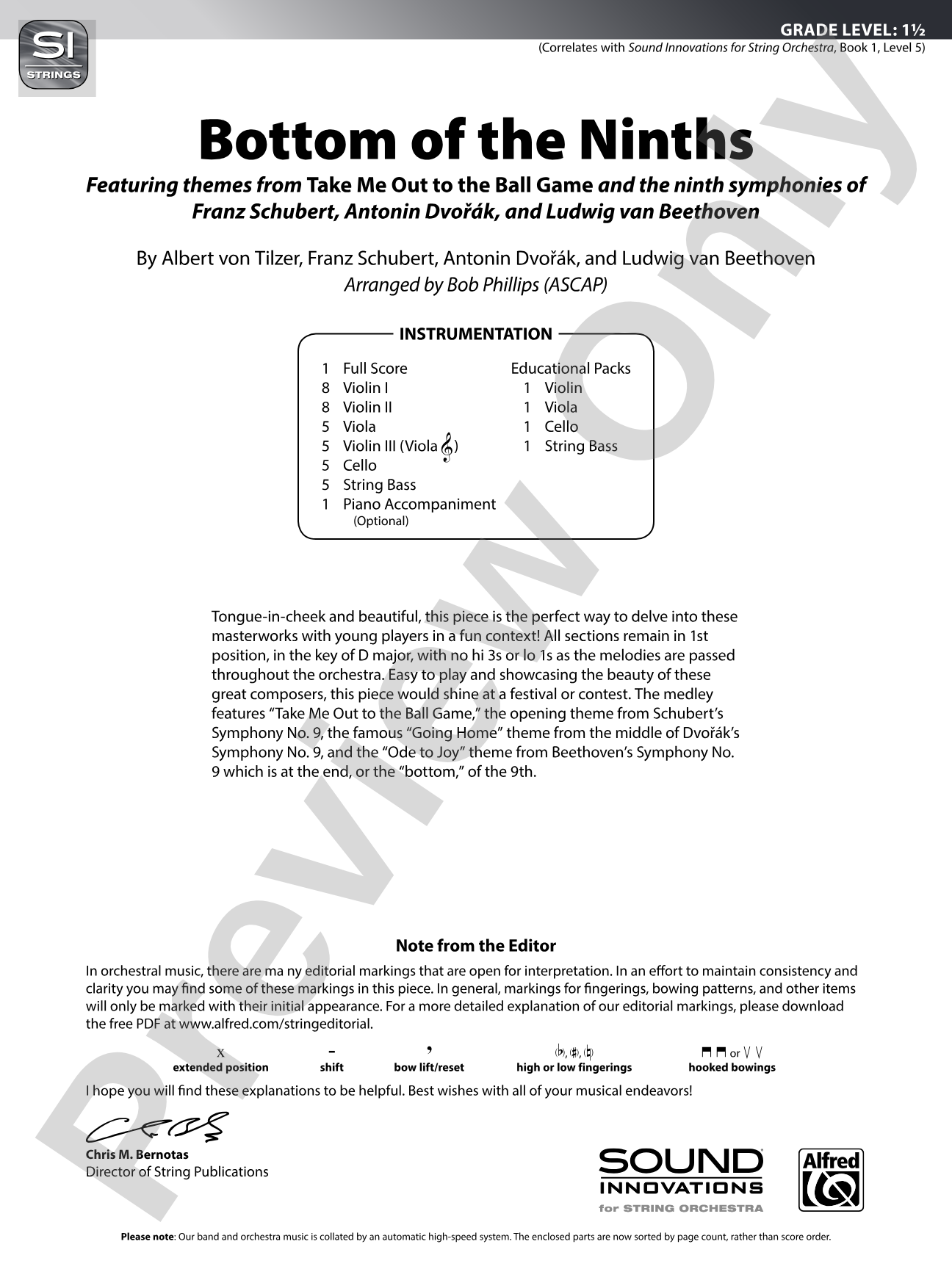Bottom of the Ninths: Flexible String Ensemble Score & Parts