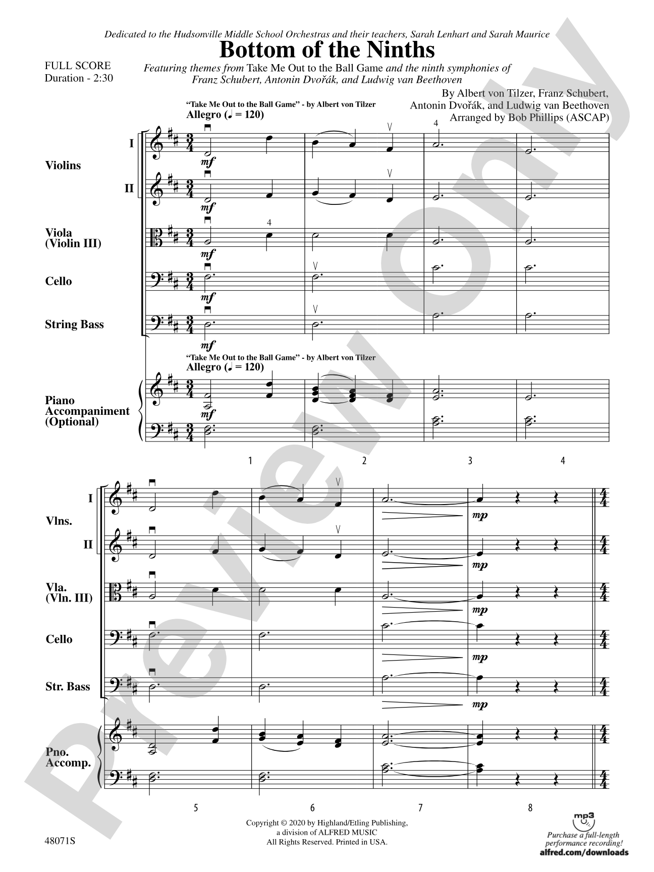 Bottom of the Ninths: Flexible String Ensemble Score & Parts