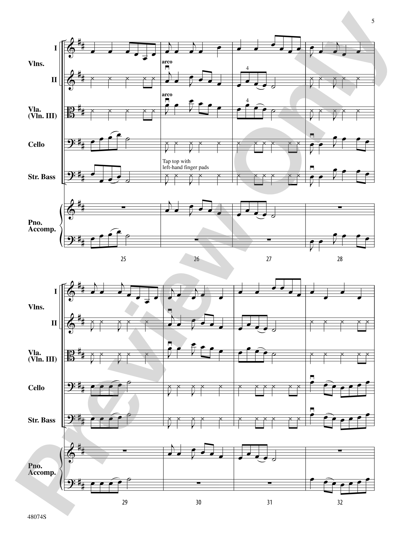 Feng Yang Song: String Orchestra Conductor Score & Parts