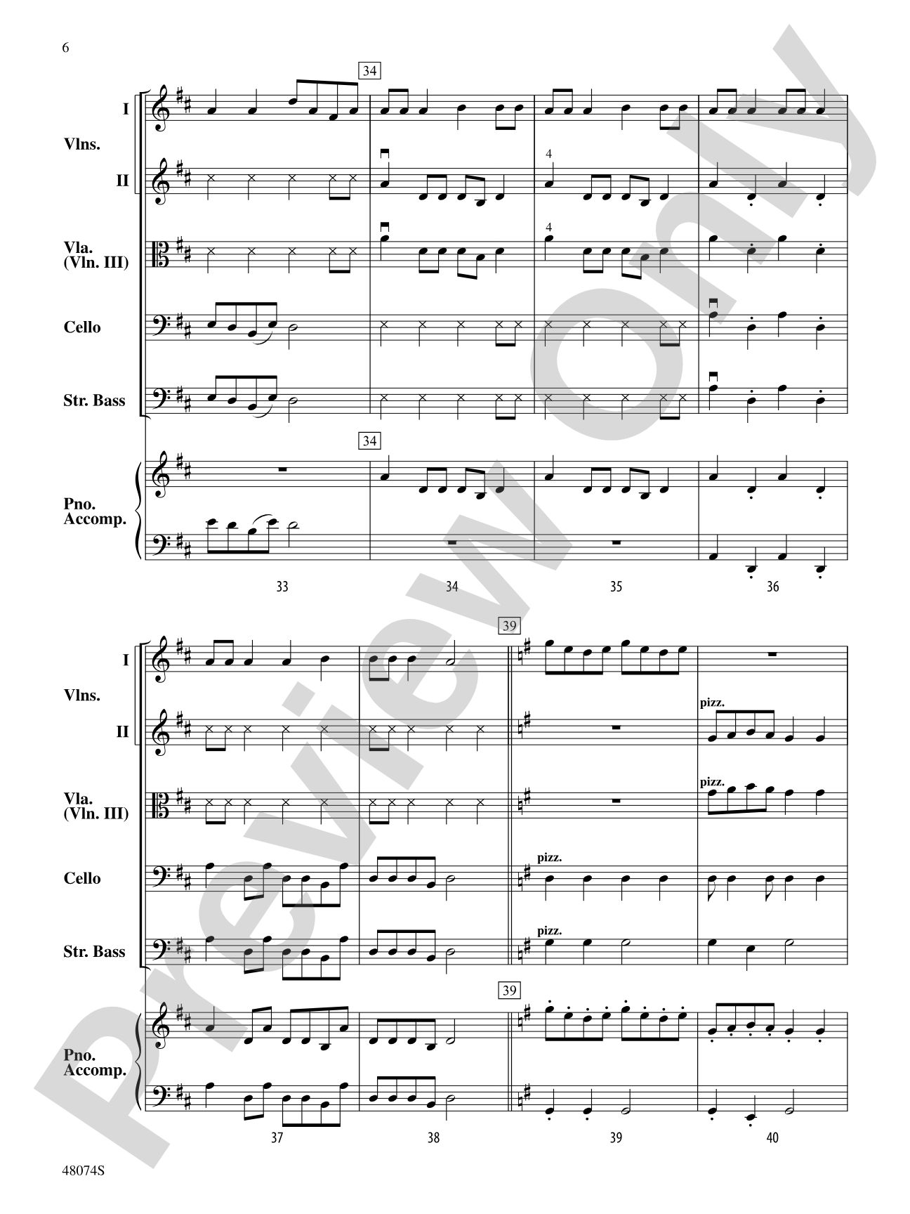 Feng Yang Song: String Orchestra Conductor Score & Parts