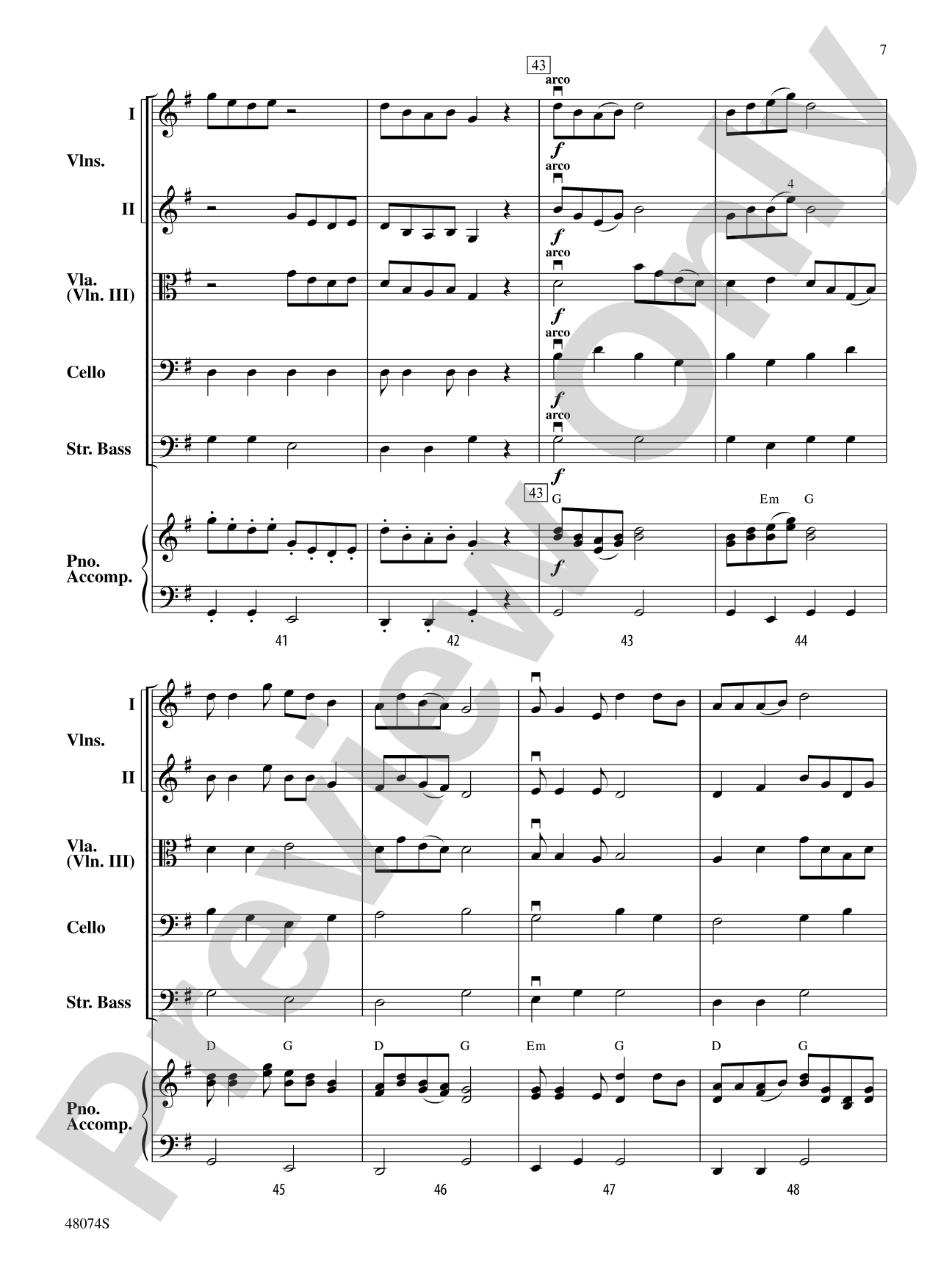 Feng Yang Song: String Orchestra Conductor Score & Parts