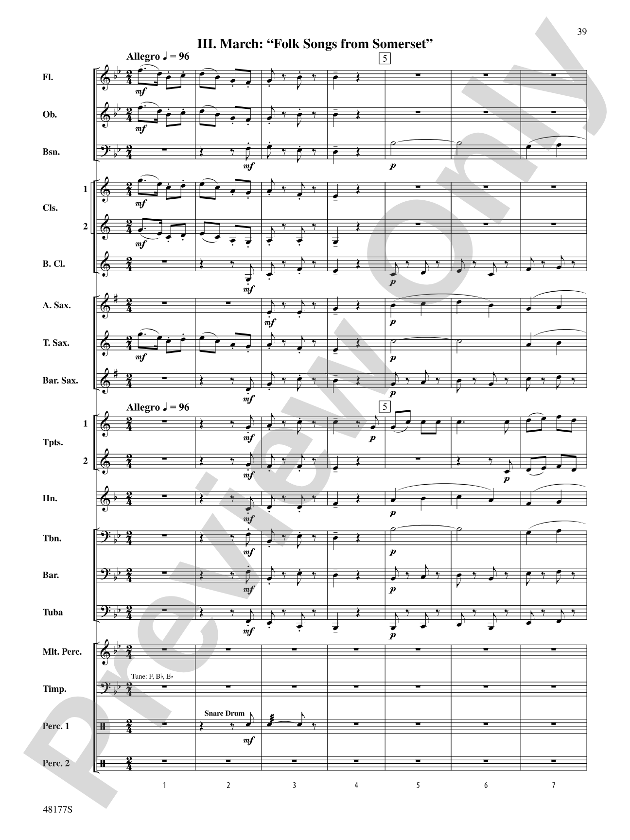 English Folk Song Suite: Concert Band Conductor Score & Parts