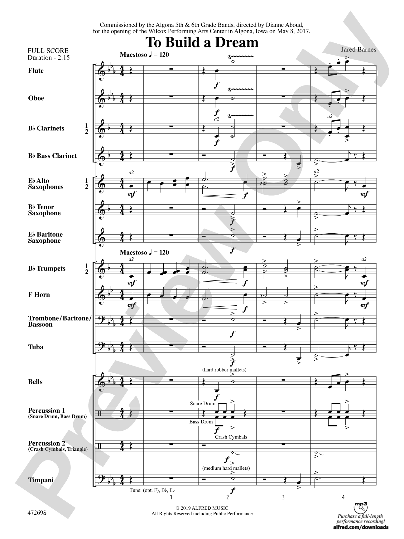 To Build a Dream: Concert Band Conductor Score & Parts