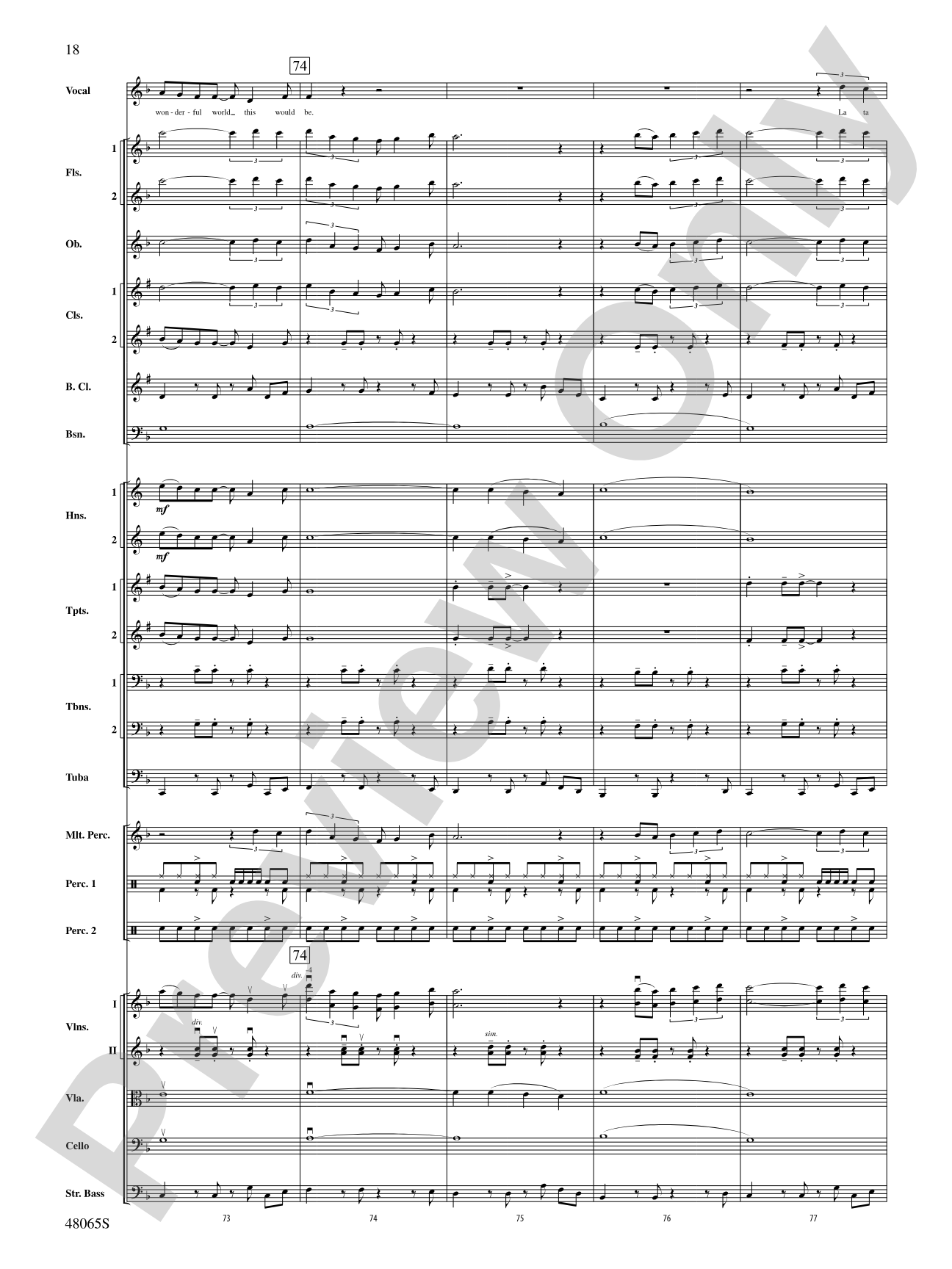 Wonderful Worlds: Score