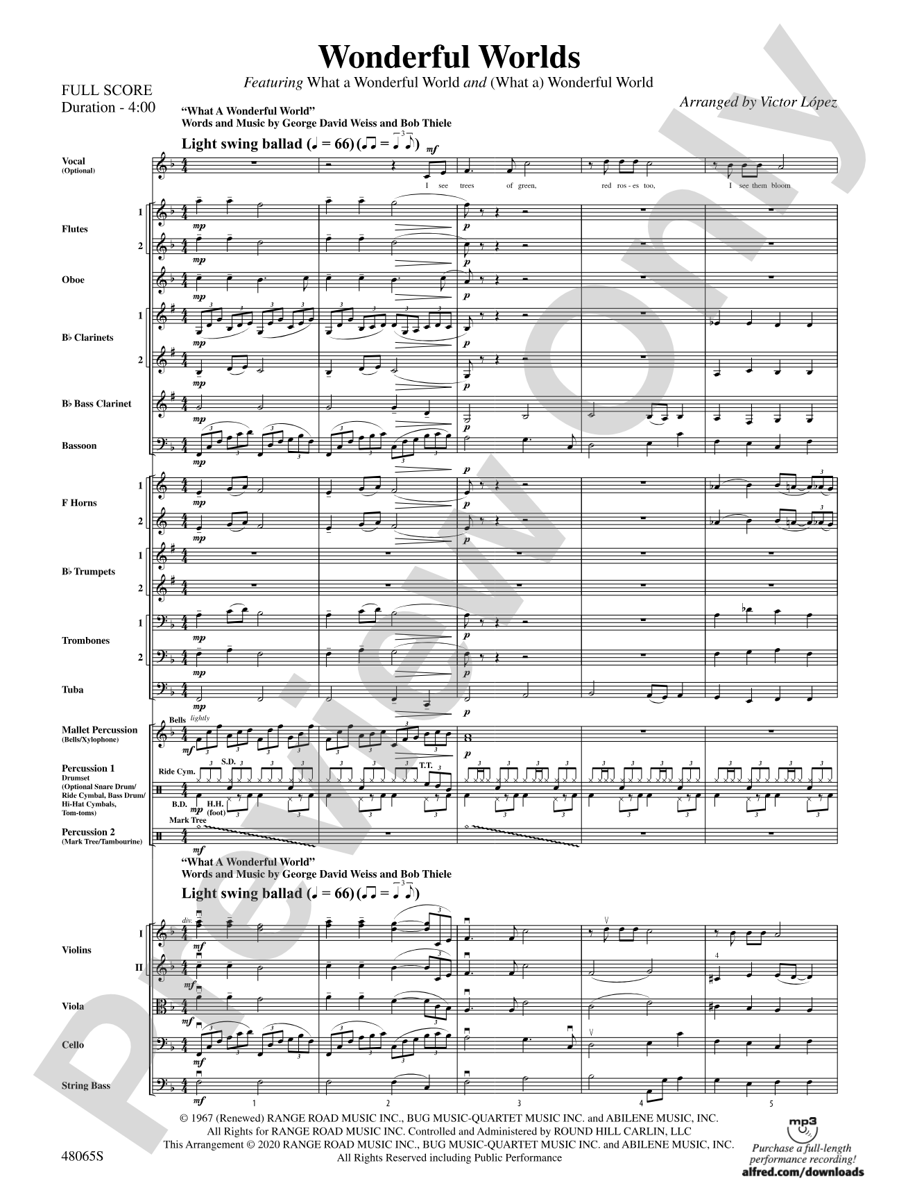 Wonderful Worlds: Score