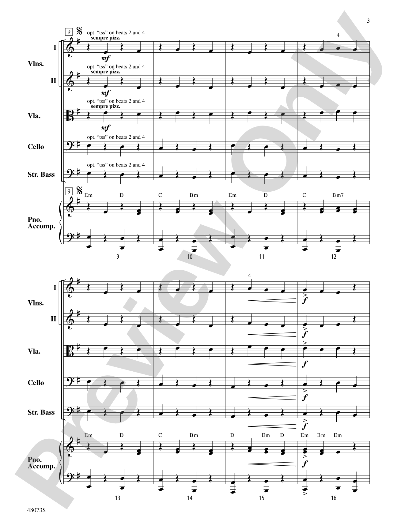Puttin' on the Pizz: Flexible String Ensemble Score & Parts