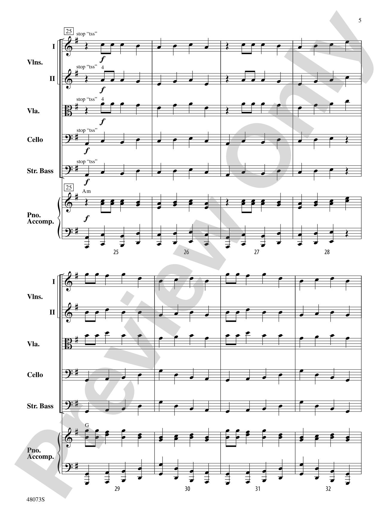 Puttin' on the Pizz: Flexible String Ensemble Score & Parts