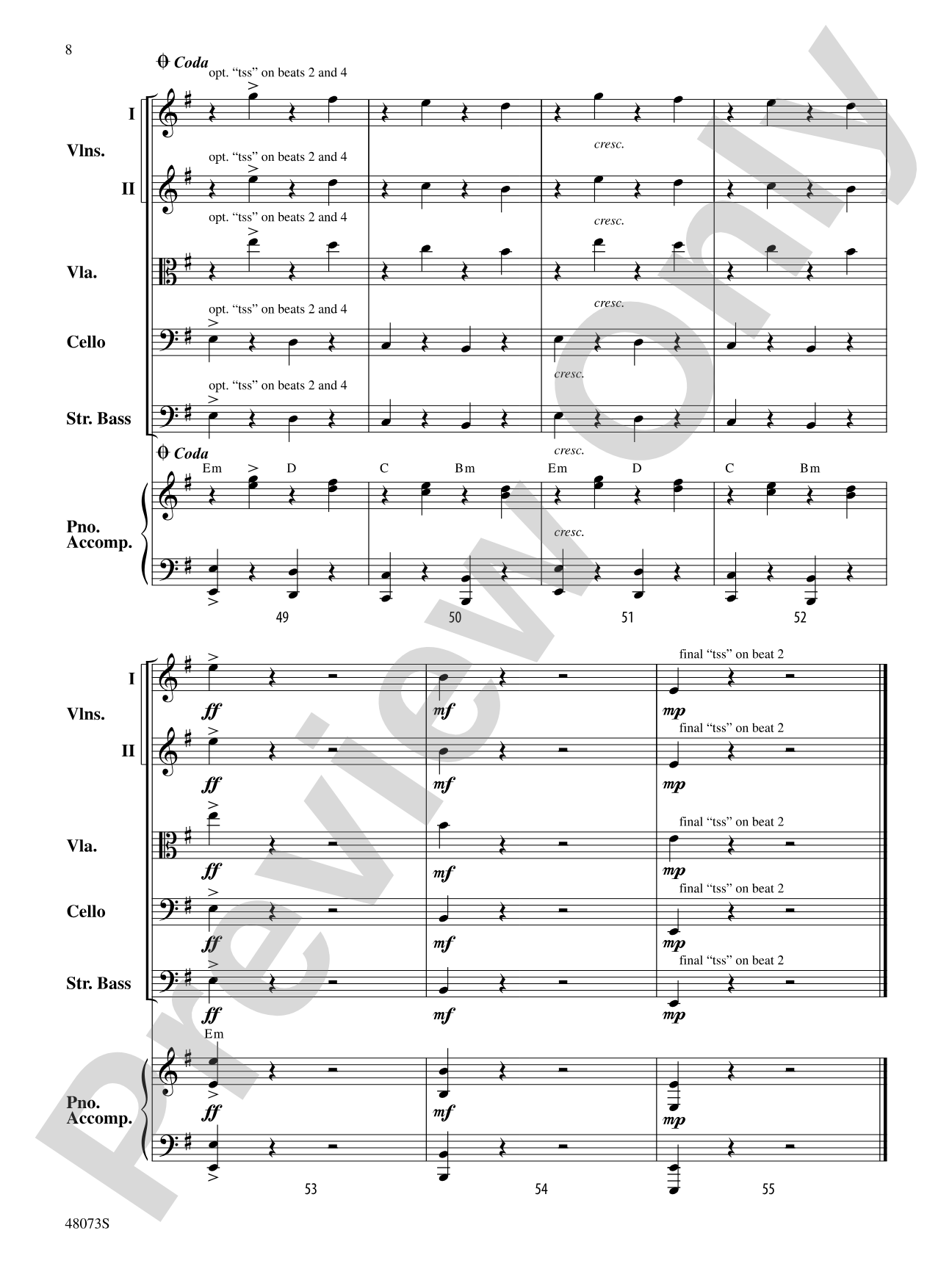 Puttin' on the Pizz: Flexible String Ensemble Score & Parts