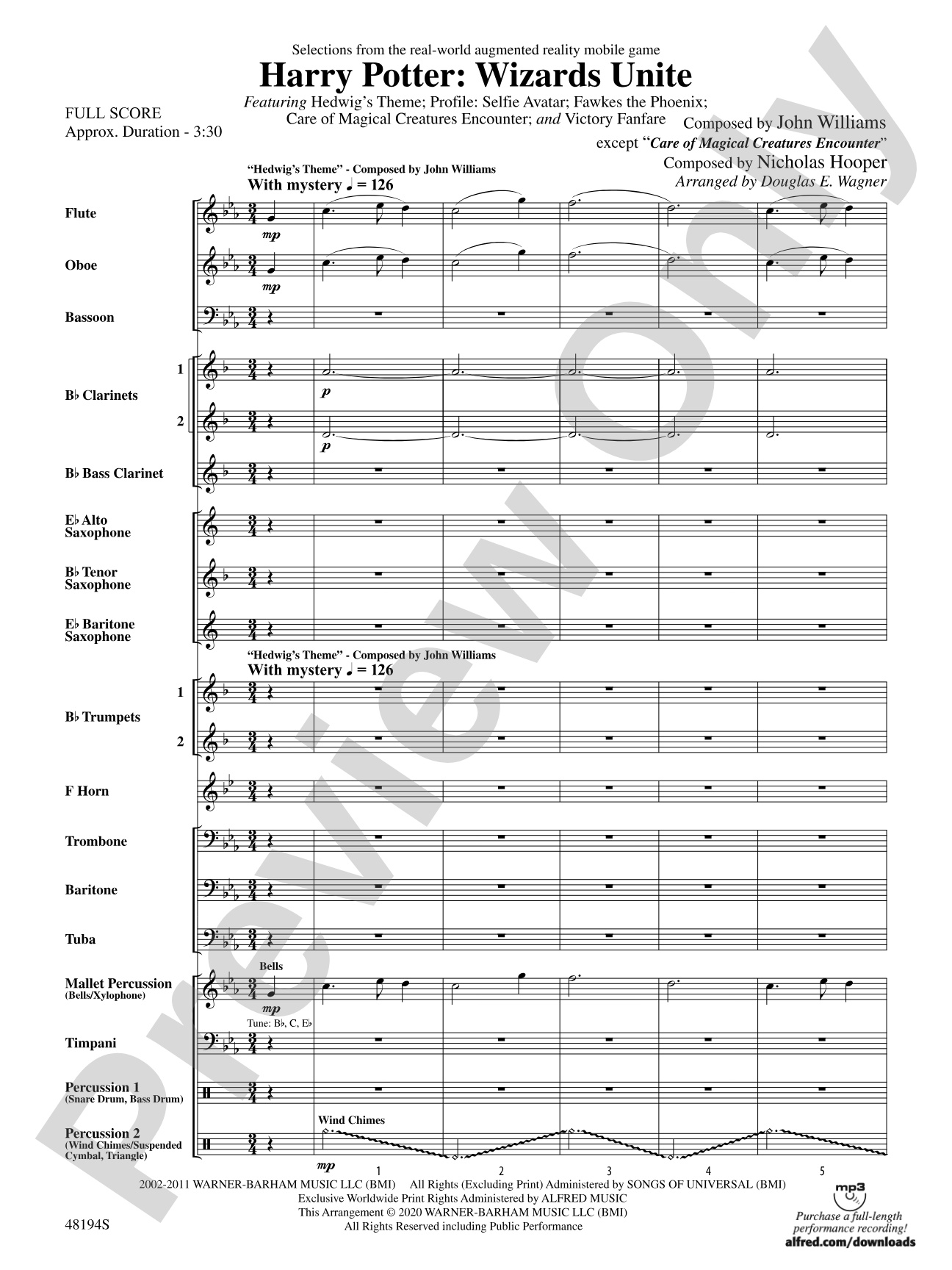 Harry Potter: Wizards Unite: Concert Band Conductor Score & Parts