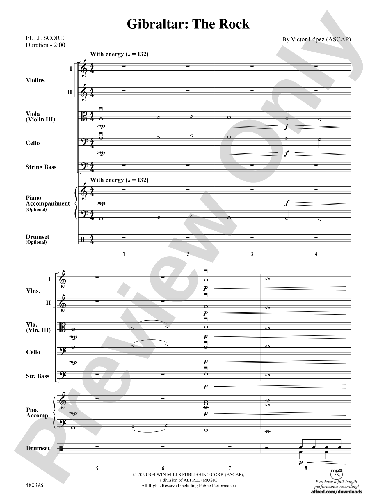 Gibralter: The Rock: String Orchestra Conductor Score & Parts