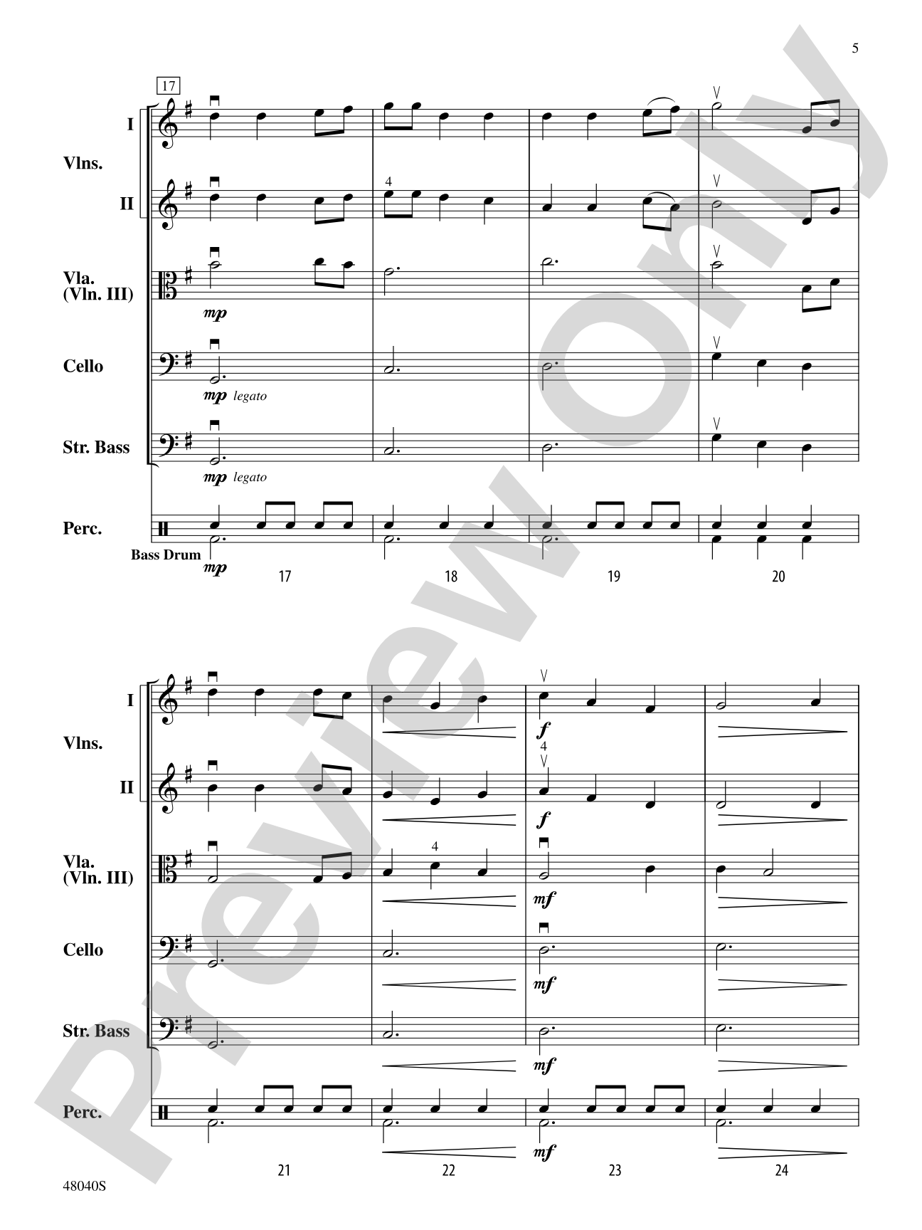 Sans Day Carol: String Orchestra Conductor Score & Parts