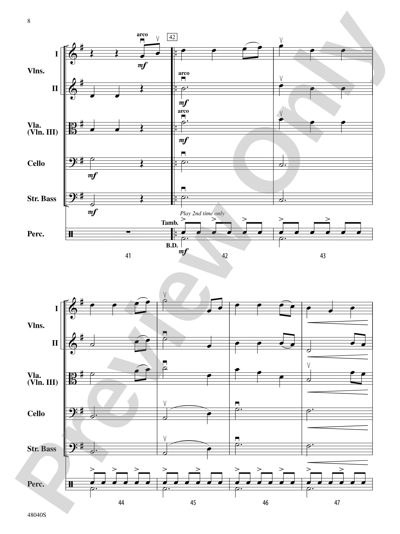 Sans Day Carol: String Orchestra Conductor Score & Parts