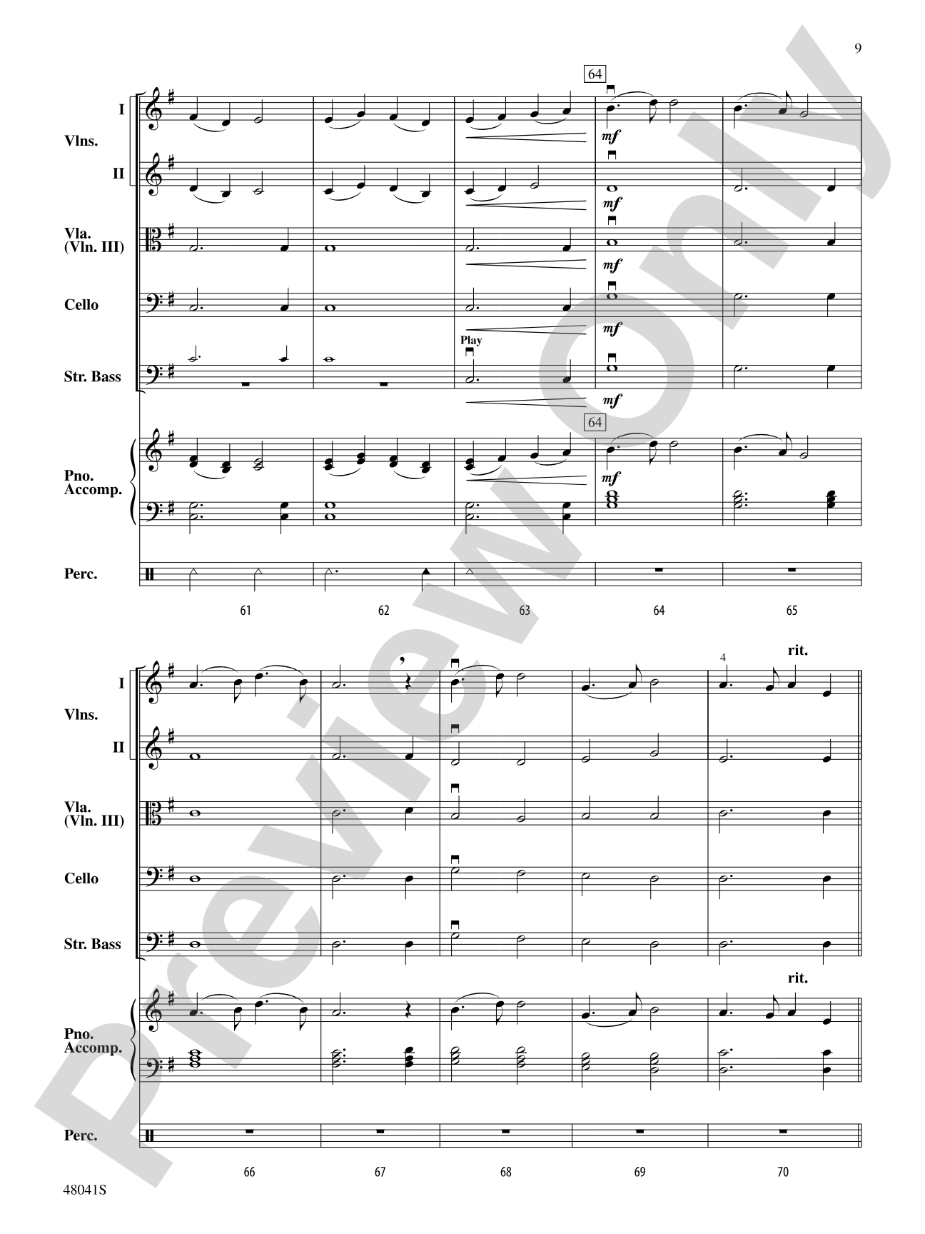 Themes from The New World: String Orchestra Conductor Score & Parts