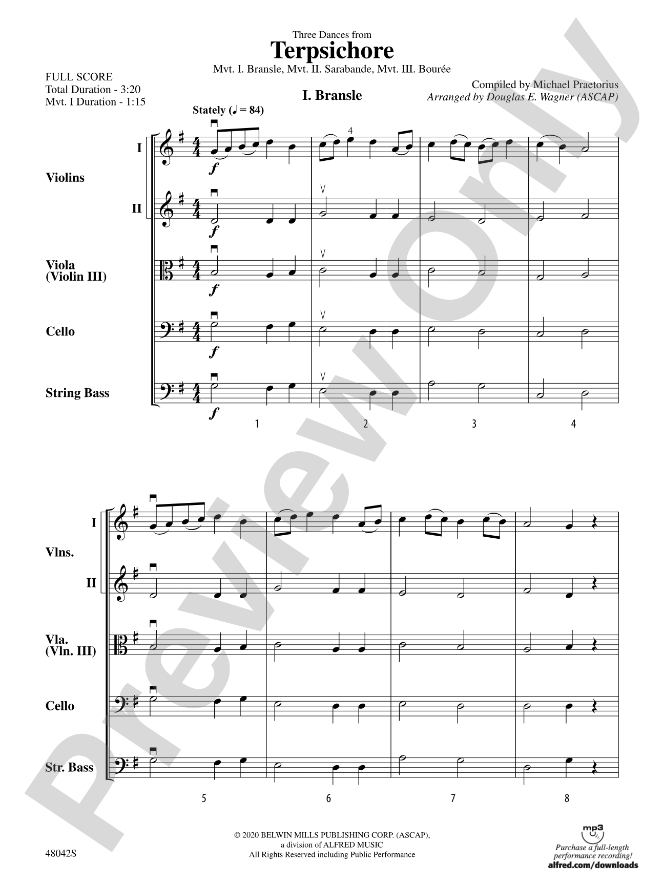 Terpsichore: Score