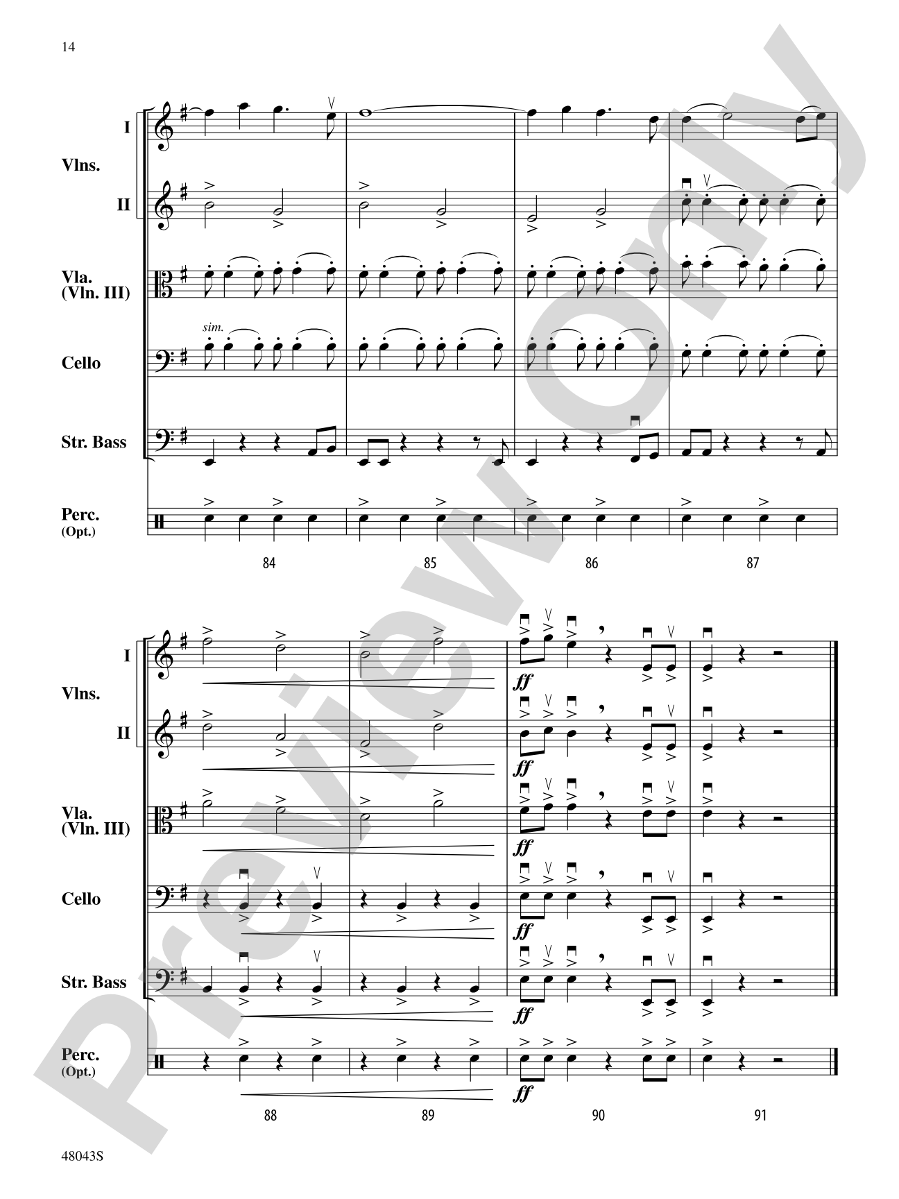 Chasing Shadows: Score