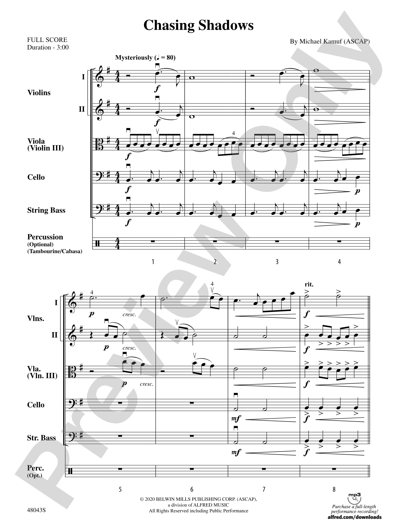 Chasing Shadows: Score