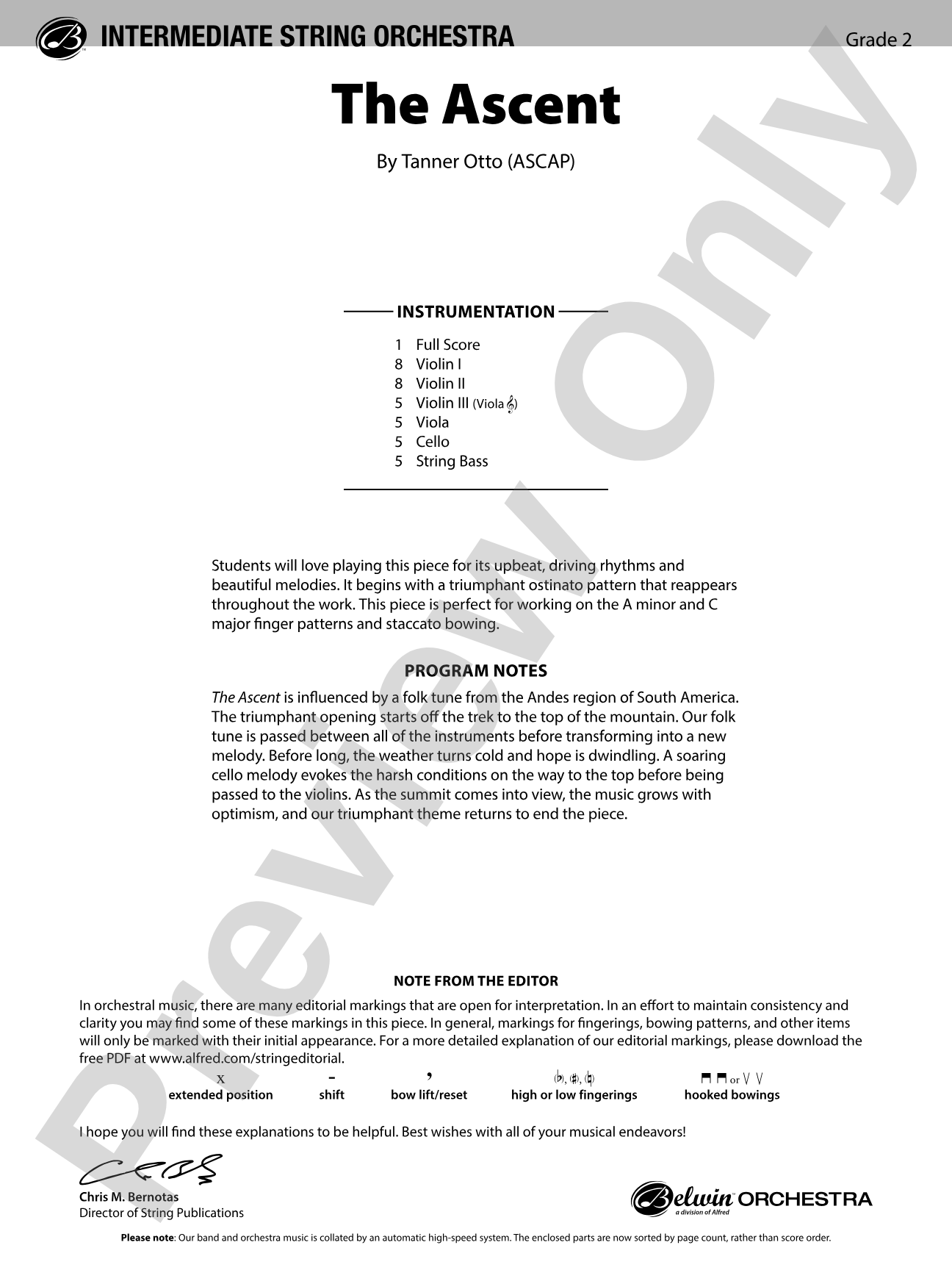 The Ascent: String Orchestra Conductor Score & Parts