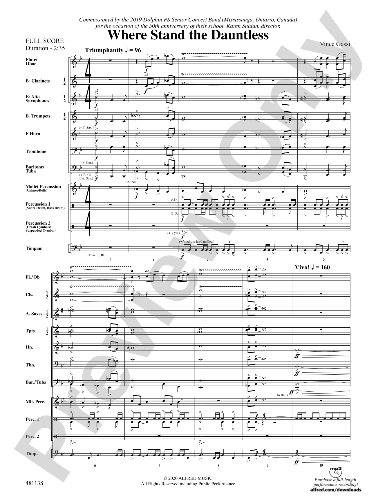 Where the Dauntless Stand: Concert Band Conductor Score & Parts