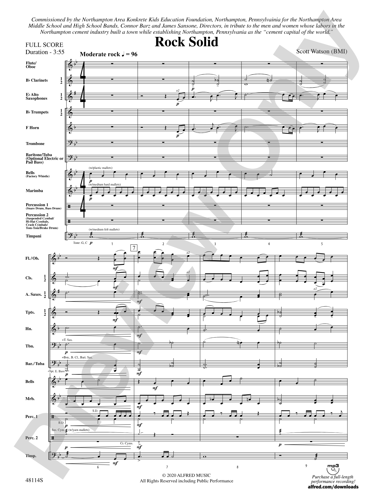 Rock Solid: Concert Band Conductor Score & Parts