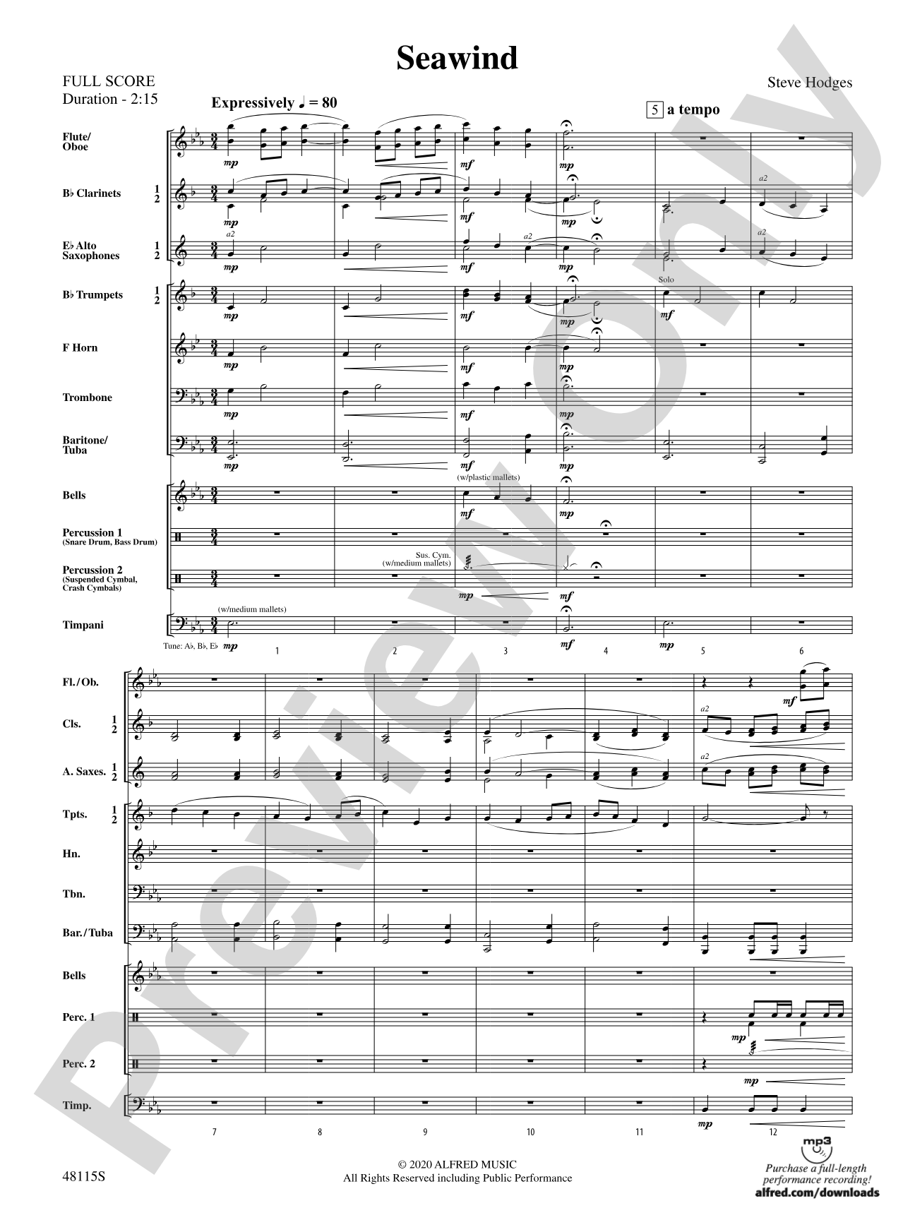 Seawind: Concert Band Conductor Score & Parts