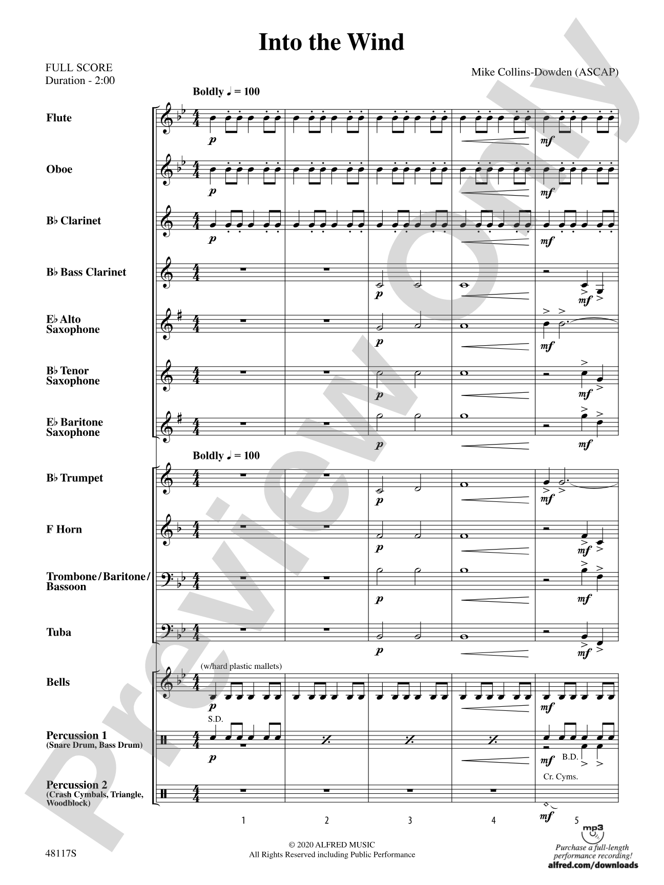 Into the Wind: Concert Band Conductor Score & Parts