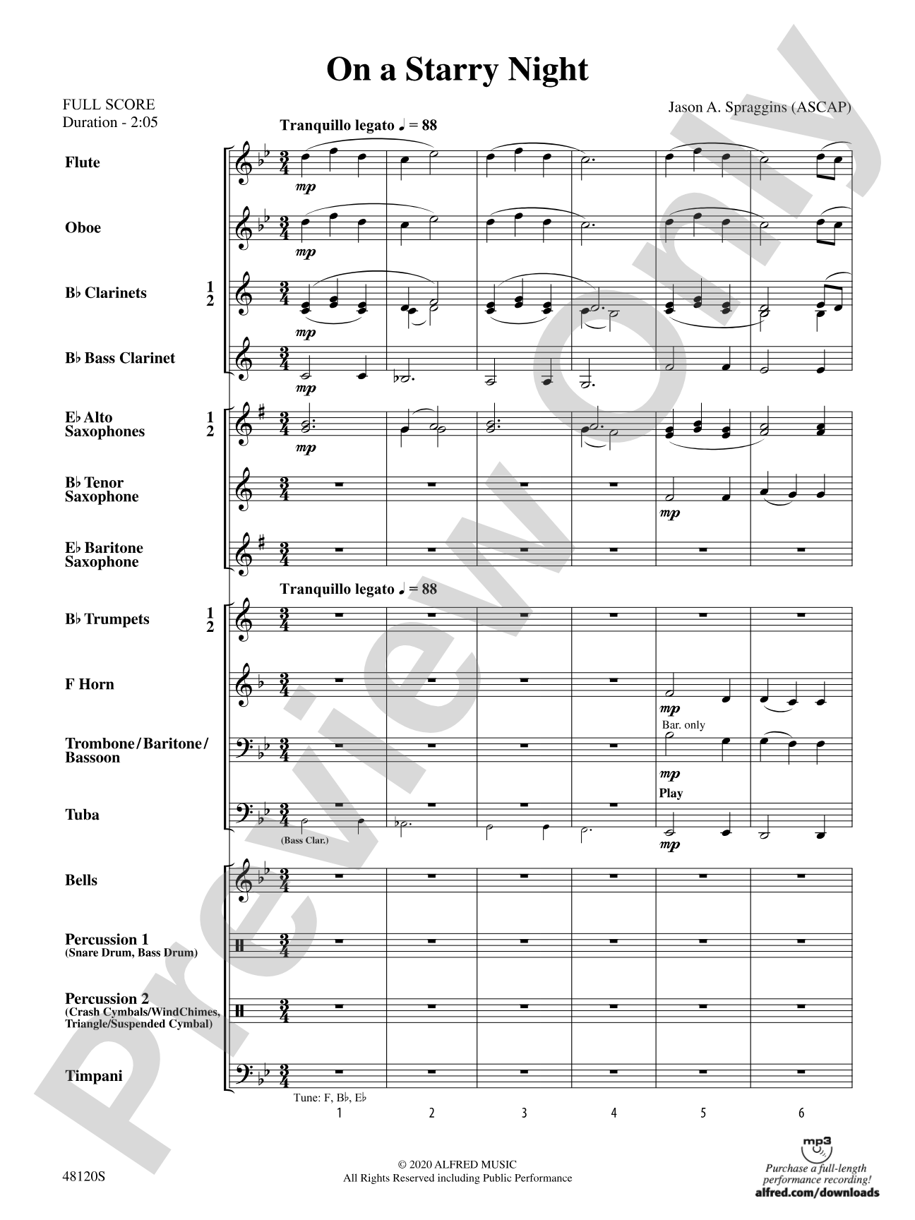 On a Starry Night: Concert Band Conductor Score & Parts