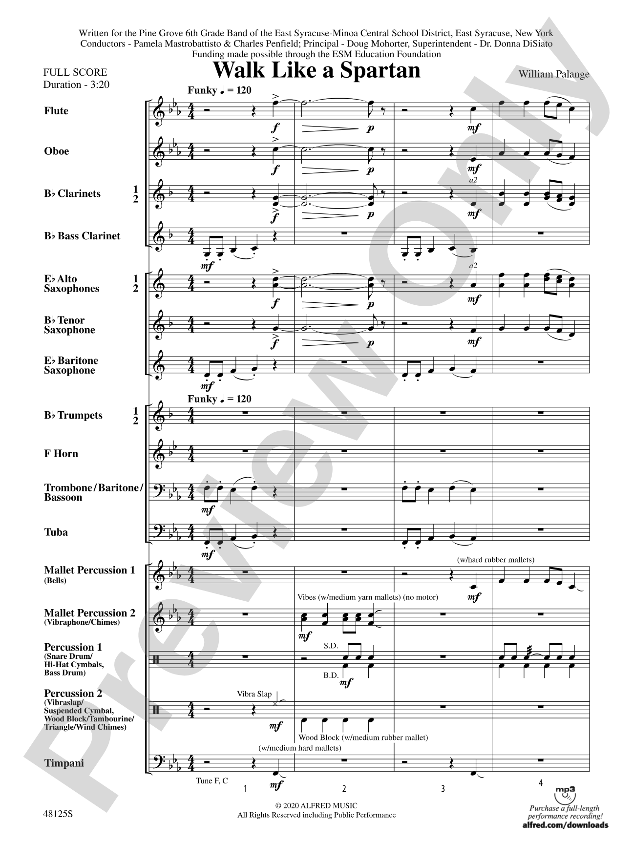 Walk Like a Spartan: Concert Band Conductor Score & Parts