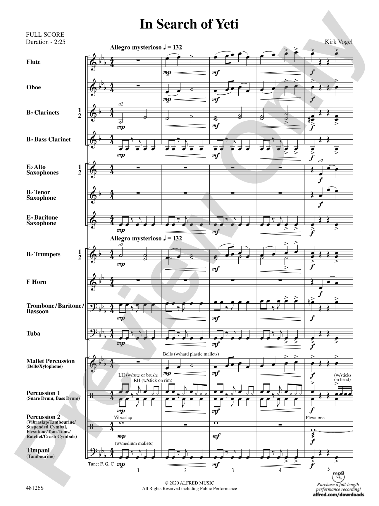 In Search of Yeti: Concert Band Conductor Score & Parts