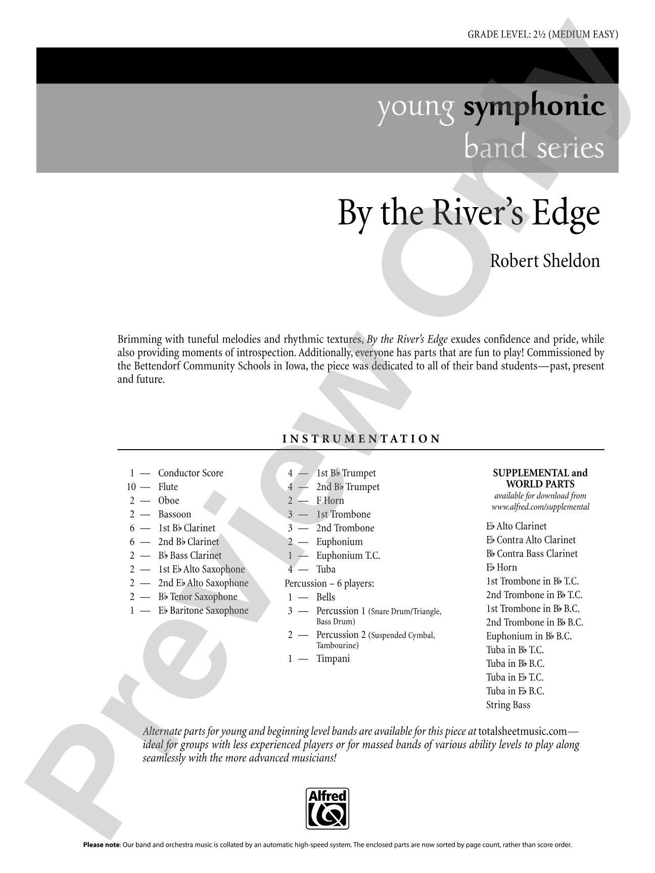 By the River's Edge: Concert Band Conductor Score & Parts