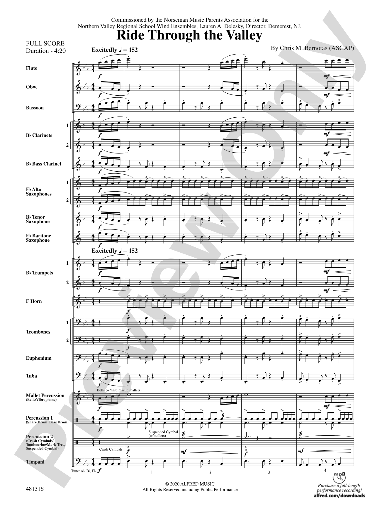 Ride Through the Valley: Score