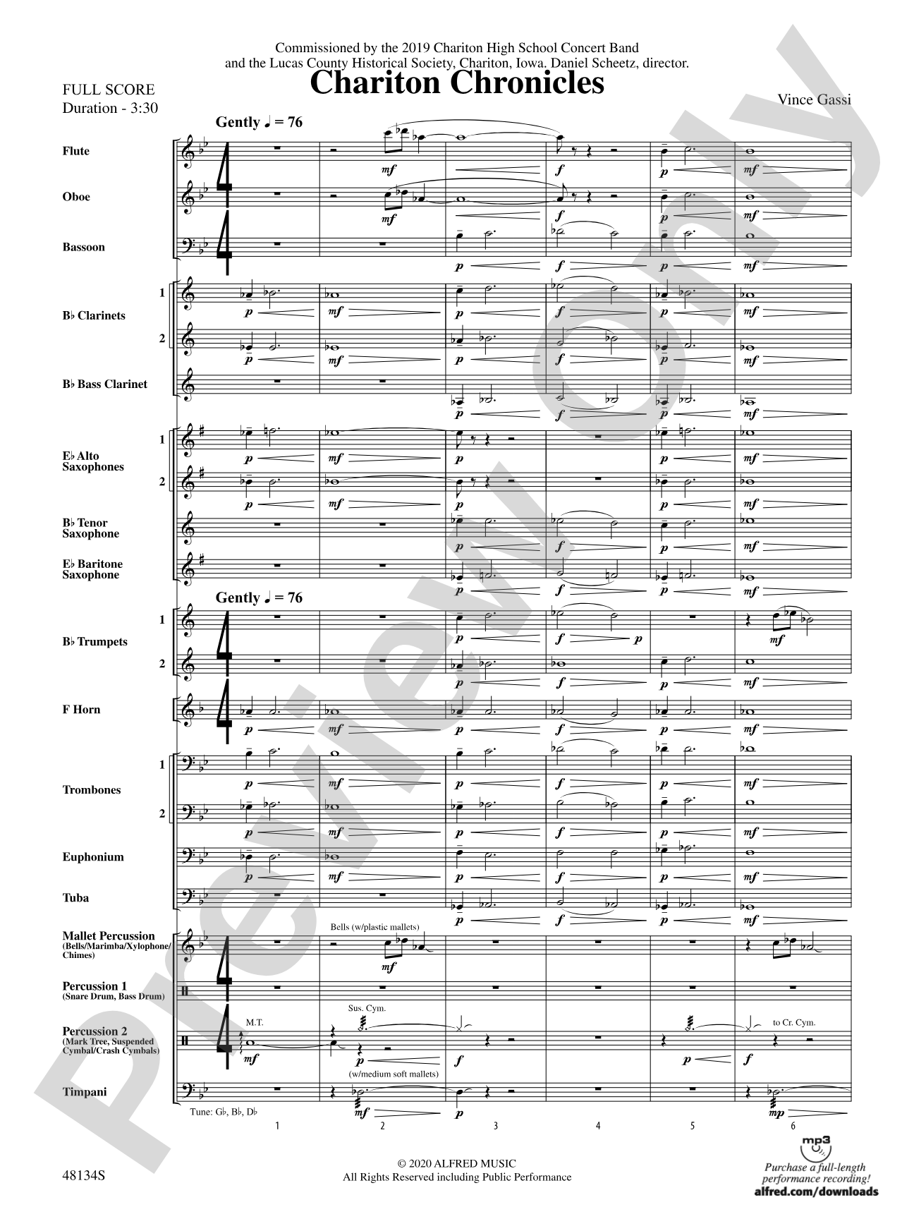 Chariton Chronicles: Concert Band Conductor Score & Parts