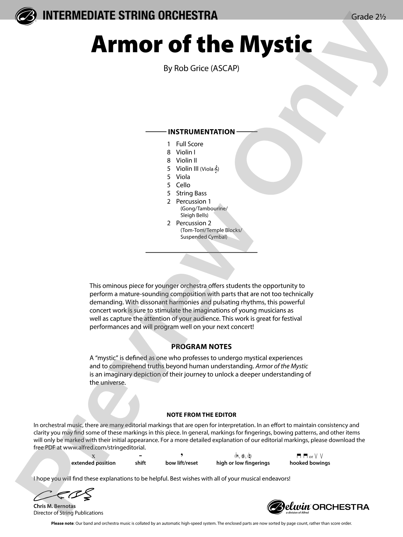 Armor of the Mystic: String Orchestra Conductor Score & Parts