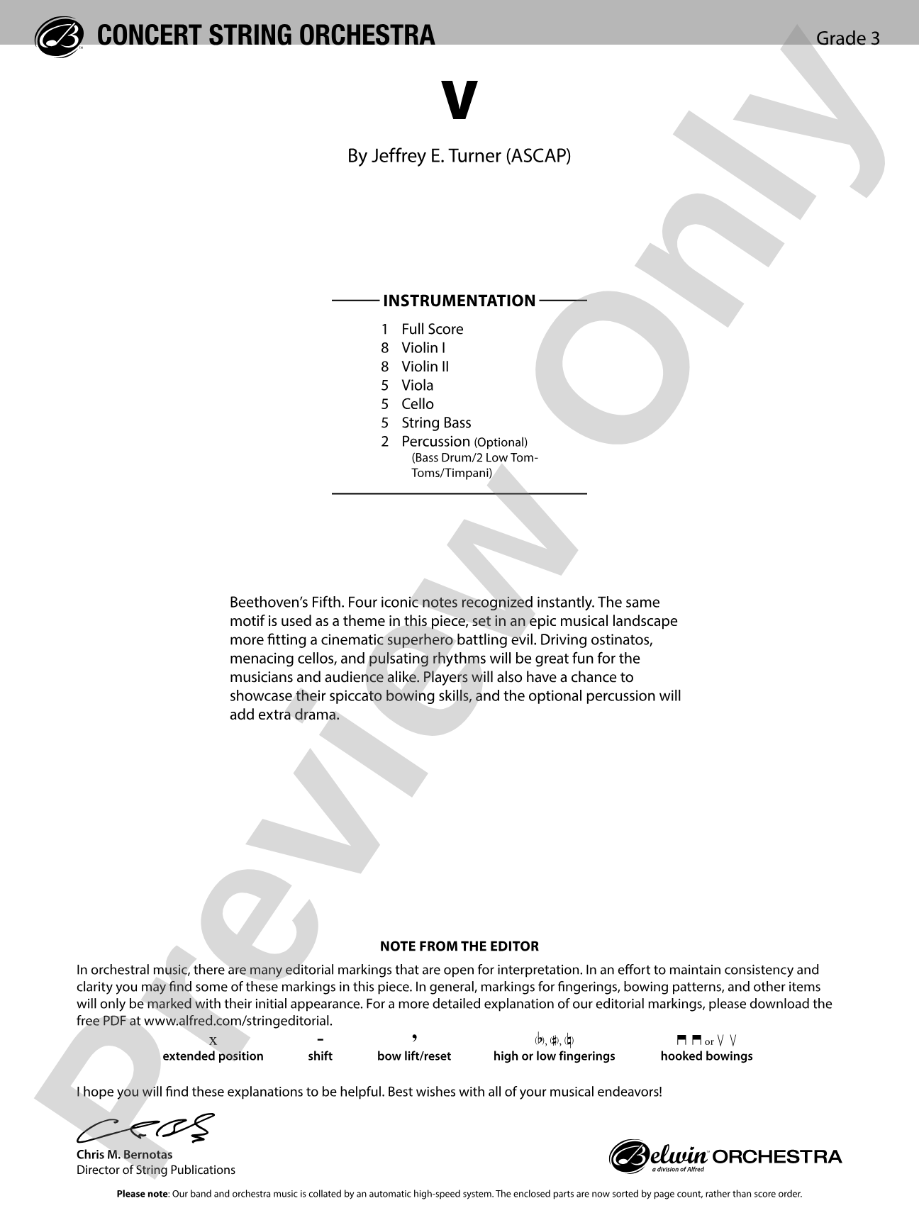 V: String Orchestra Conductor Score & Parts