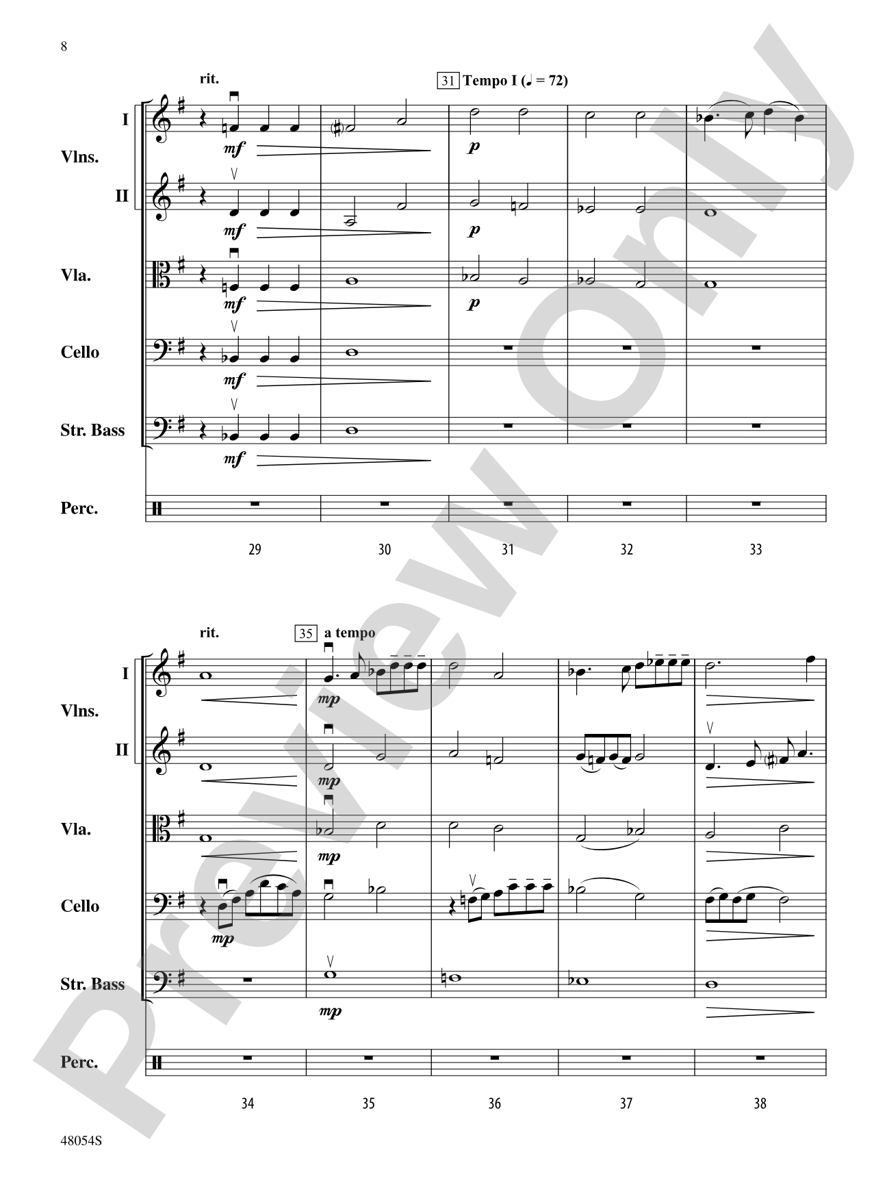 V: String Orchestra Conductor Score & Parts