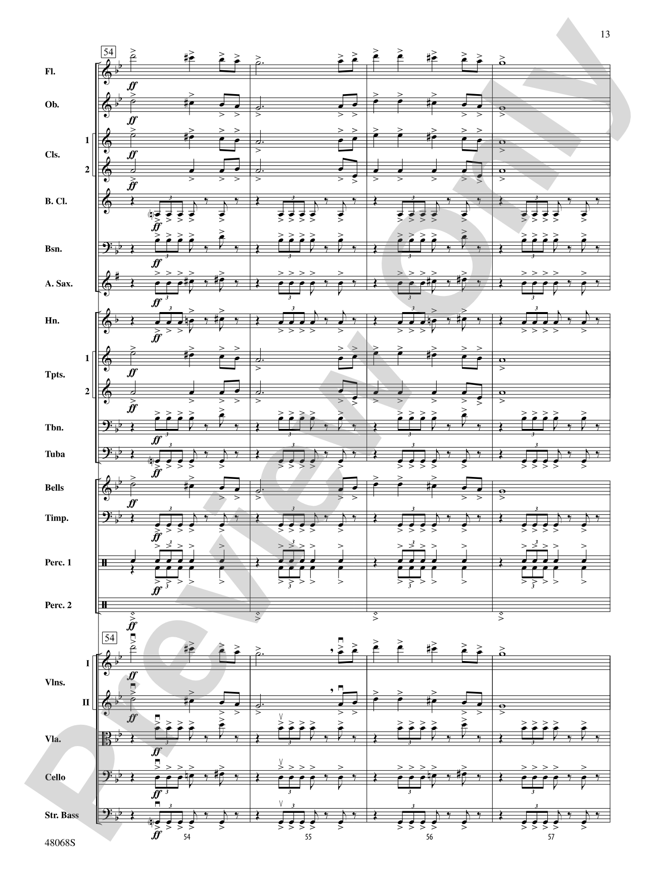 March Slav: Full Orchestra Conductor Score & Parts