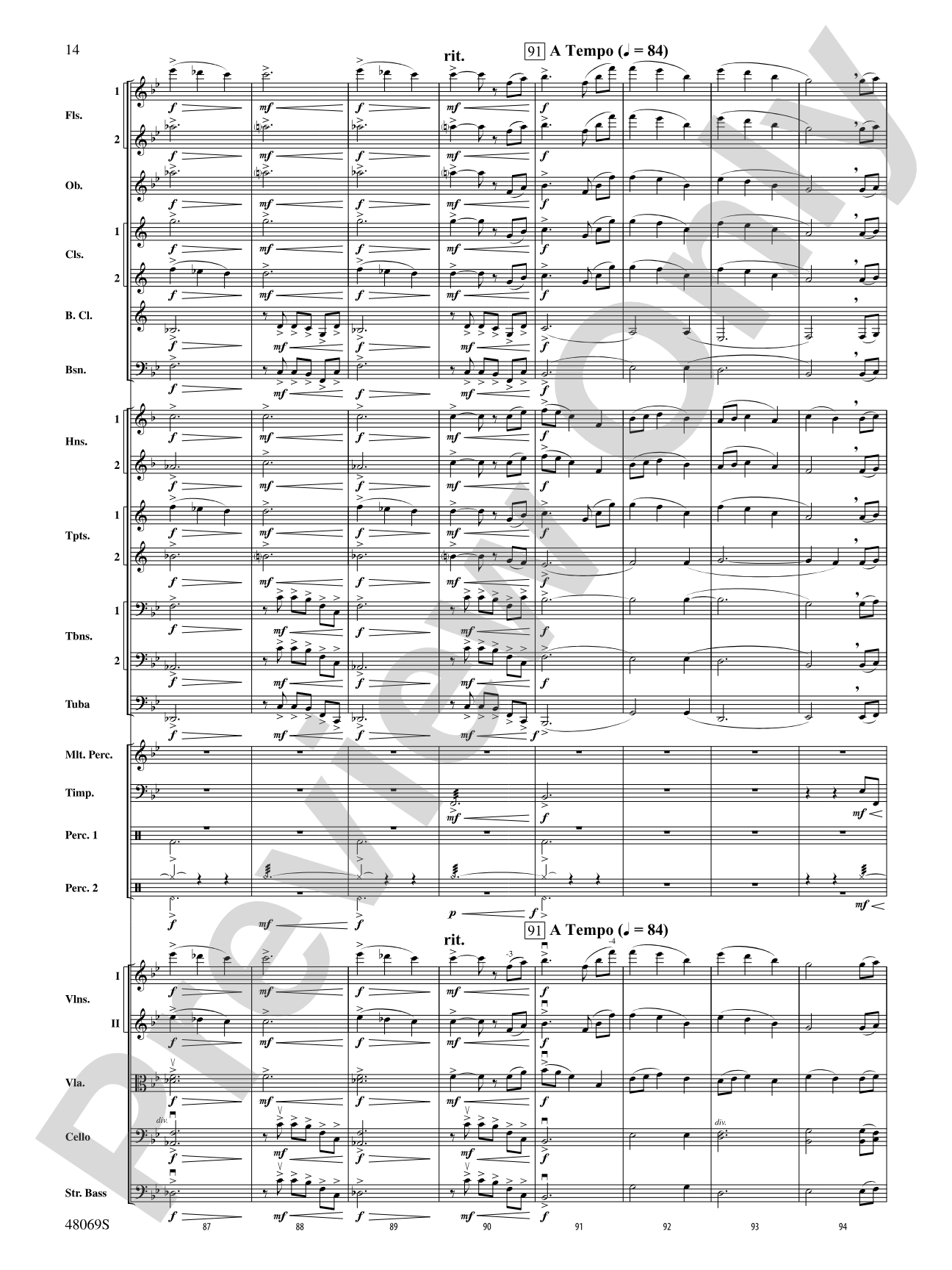Nostalgia: Full Orchestra Conductor Score & Parts