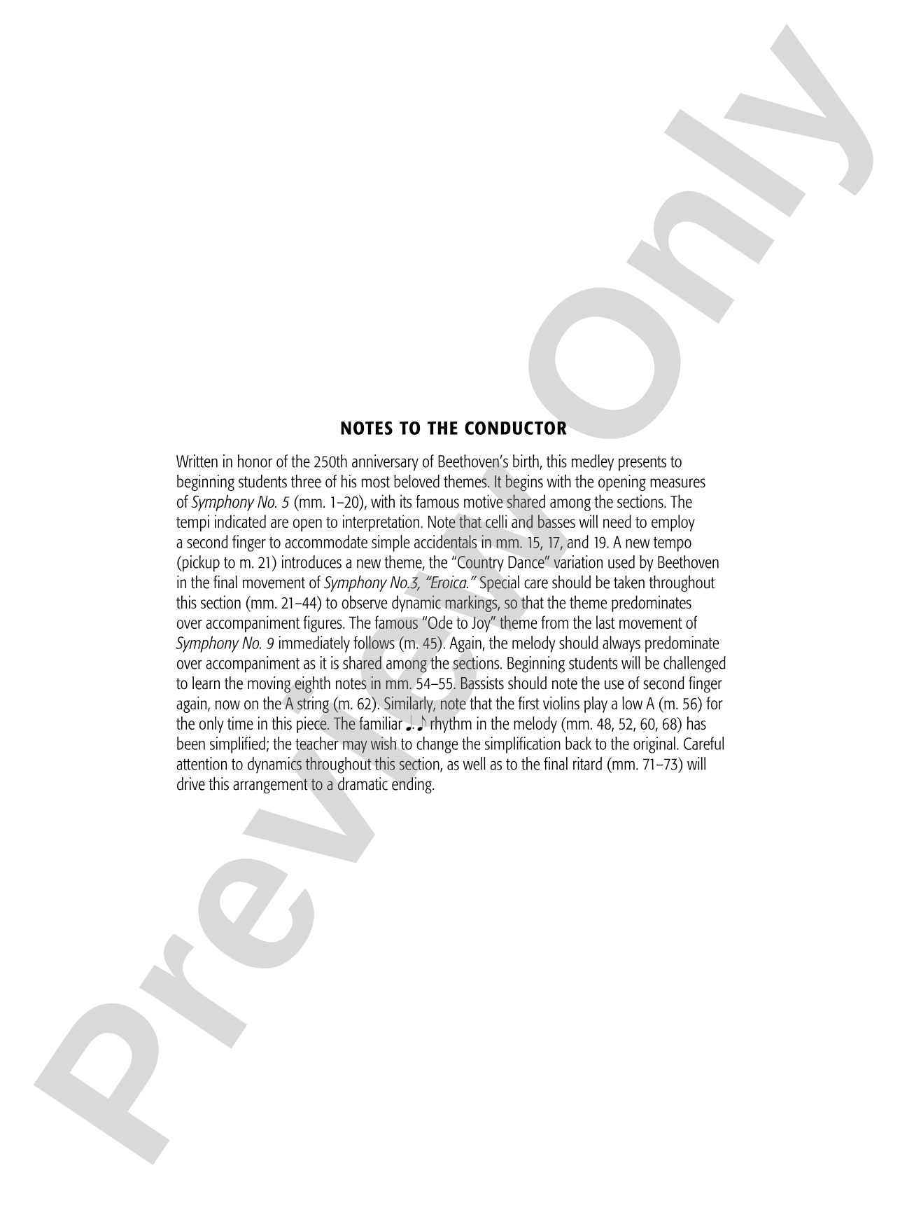 A Beethoven Celebration: String Orchestra Conductor Score & Parts