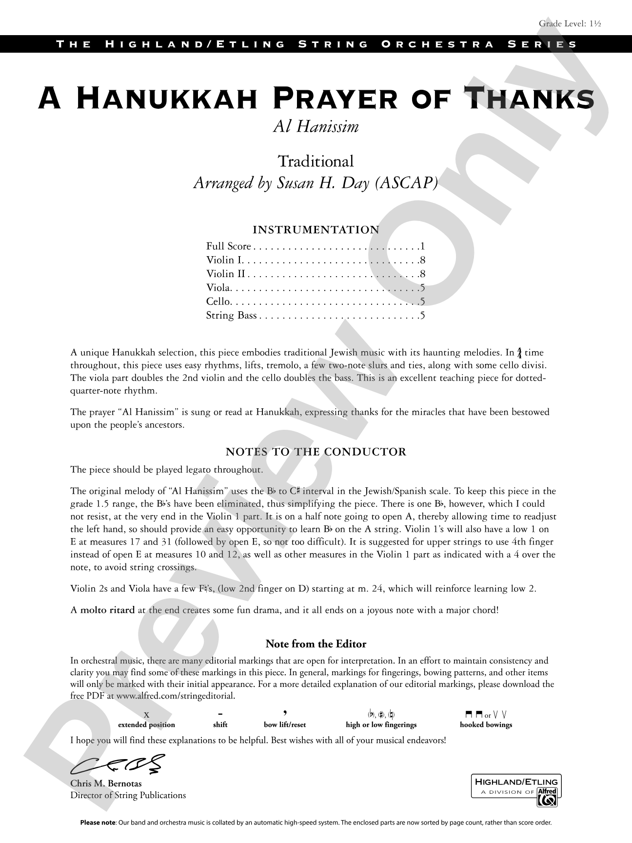A Hanukkah Prayer of Thanks: Flexible String Ensemble Score & Parts