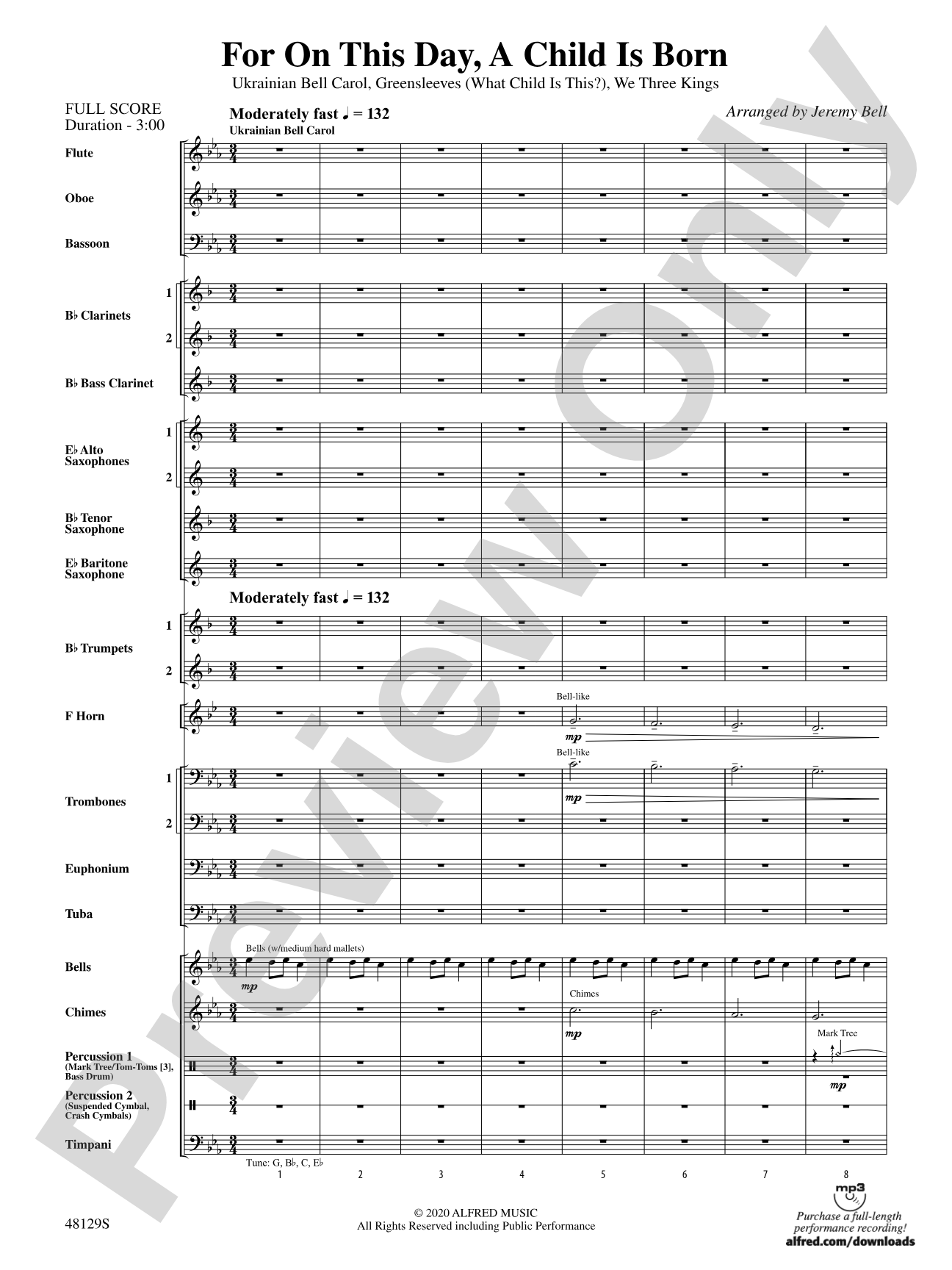 For On This Day, A Child Is Born: Concert Band Conductor Score & Parts